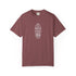 Maroon t-shirt with surf logo 