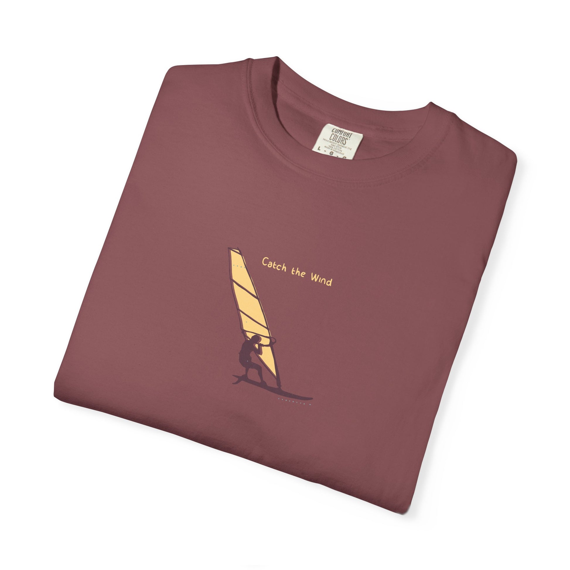 Windsurfing Sunset T-Shirt — Retro Sailboard Graphic Tee