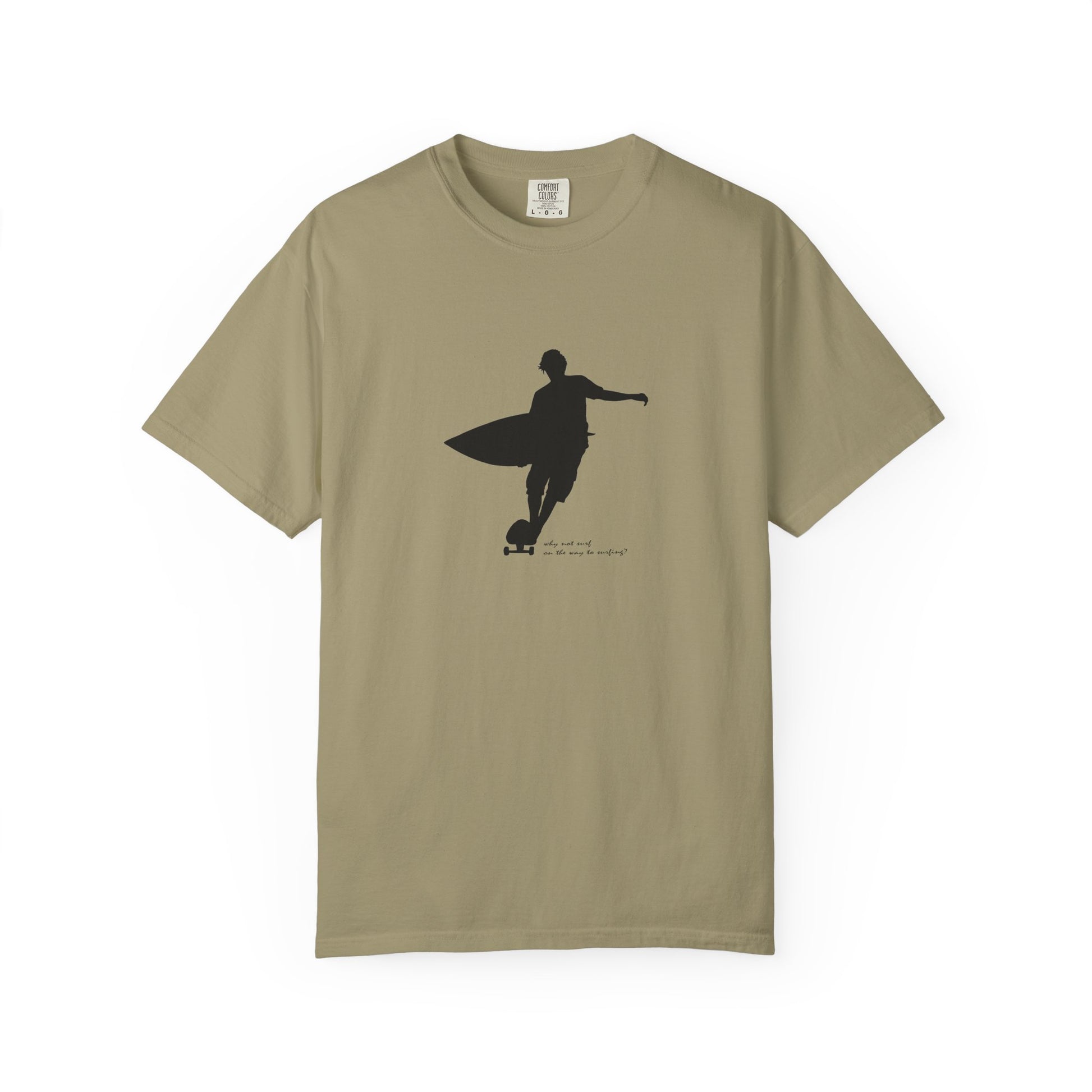 Surfer Silhouette Tee — Minimal Surfboard Graphic T-Shirt