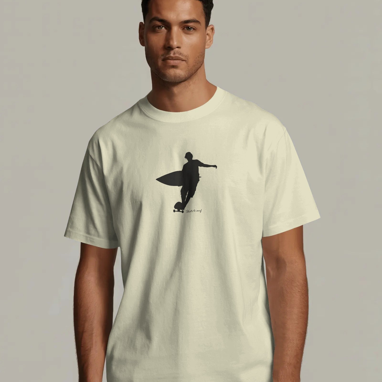 Surfer Silhouette Tee — Minimal Surf Graphic T-Shirt