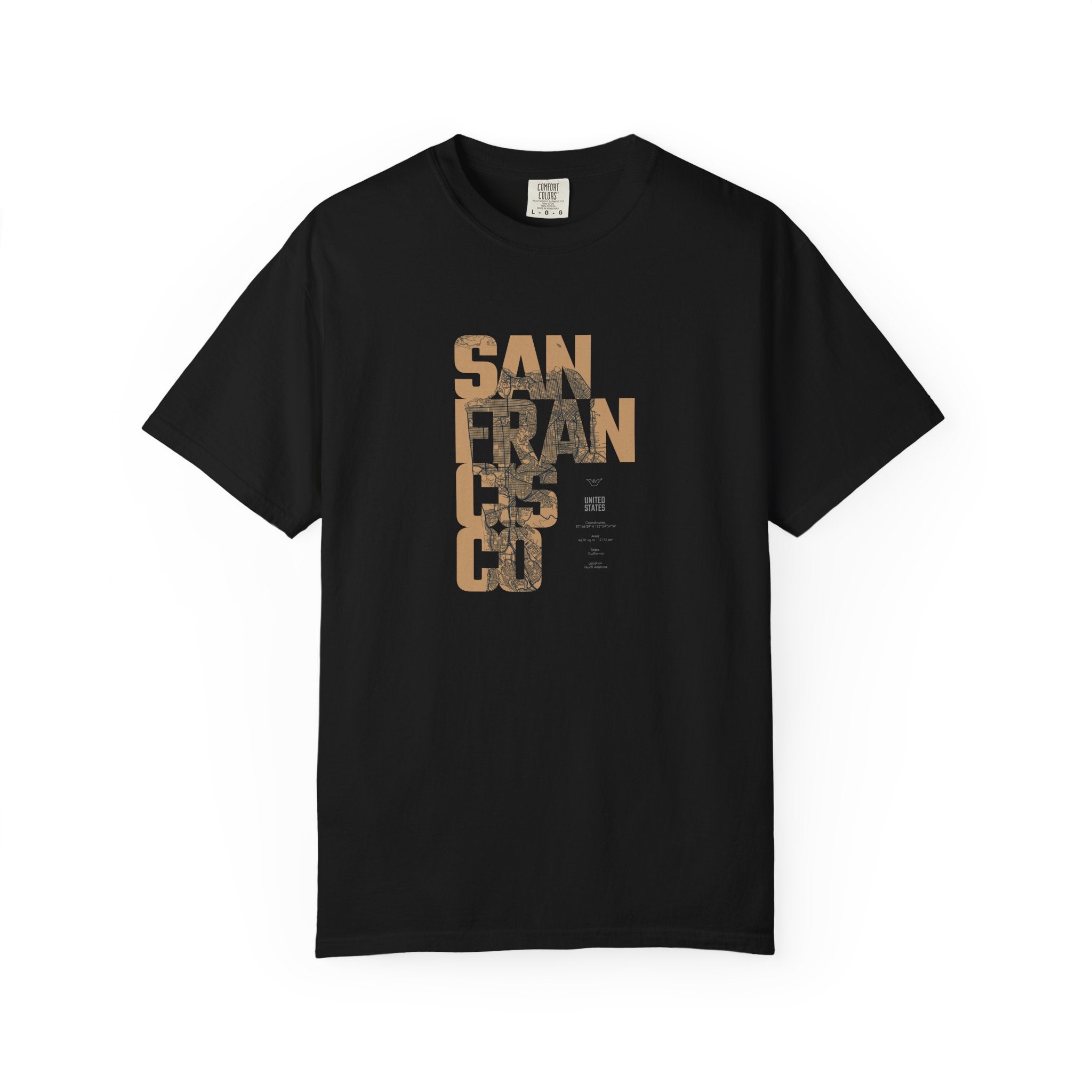 San Francisco Vertical Logo T-Shirt — Retro Brown City Graphic Tee