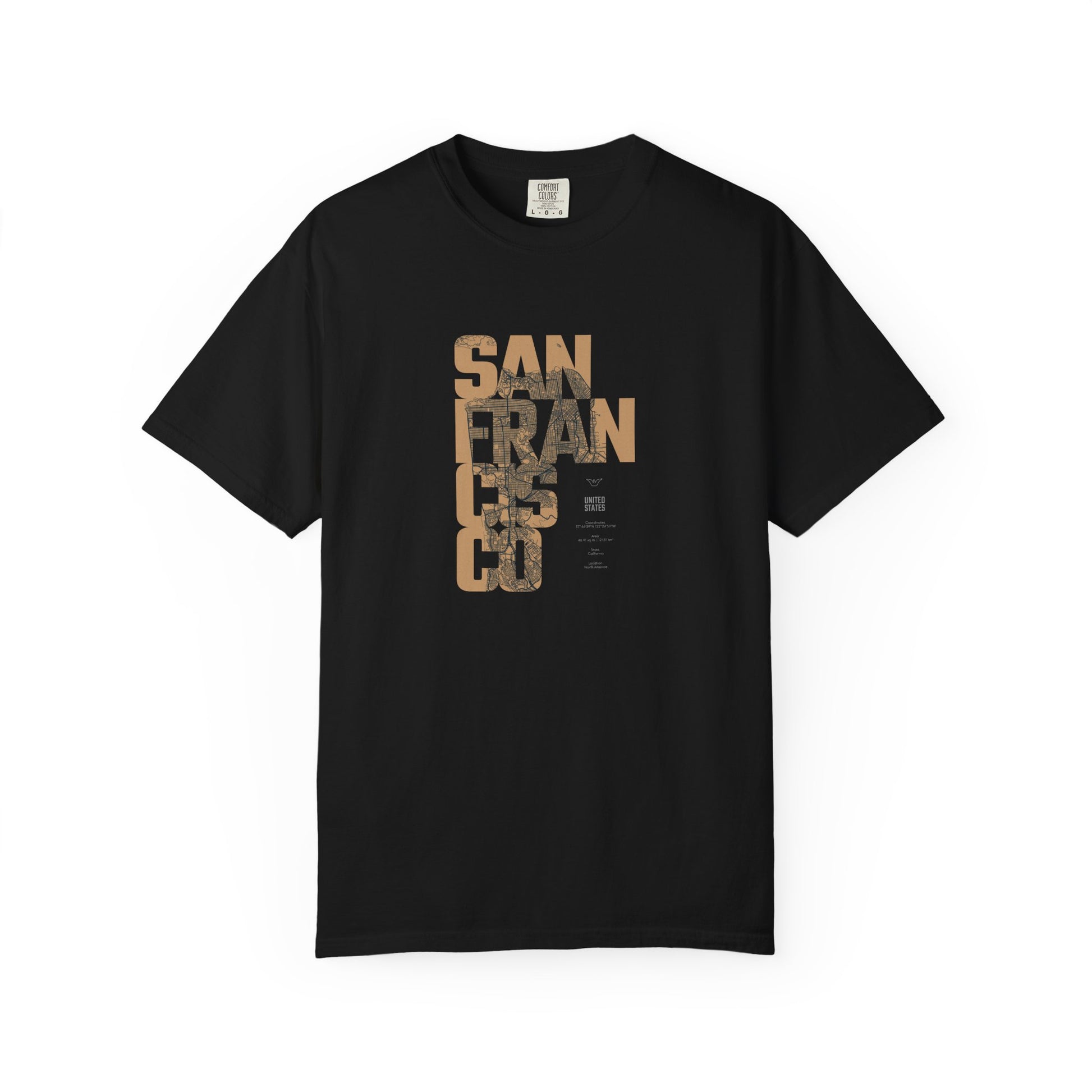 San Francisco Vertical Logo T-Shirt — Retro Brown City Graphic Tee