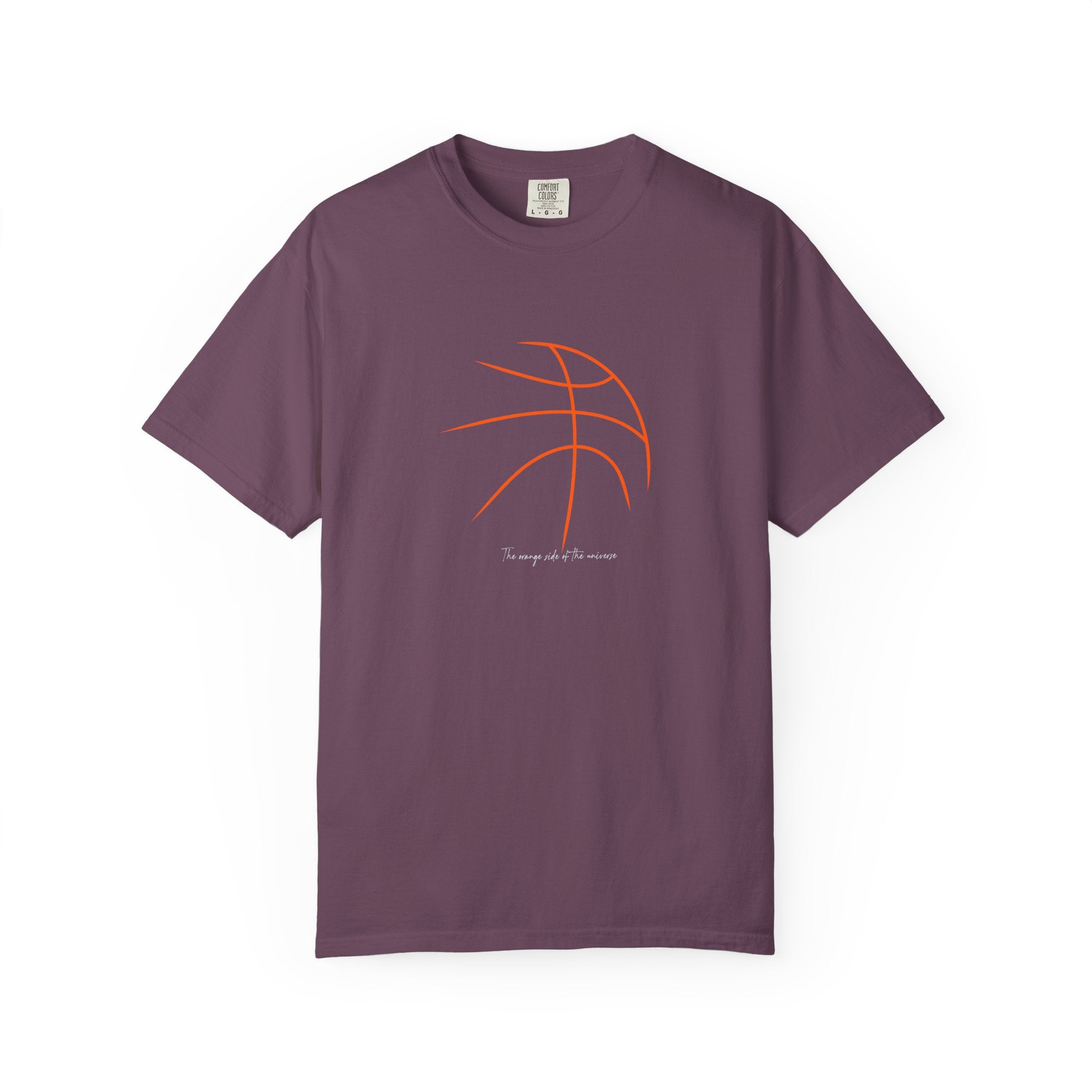 Basketball Outline Tee — Minimal Orange Basketball Graphic T-Shirt sport