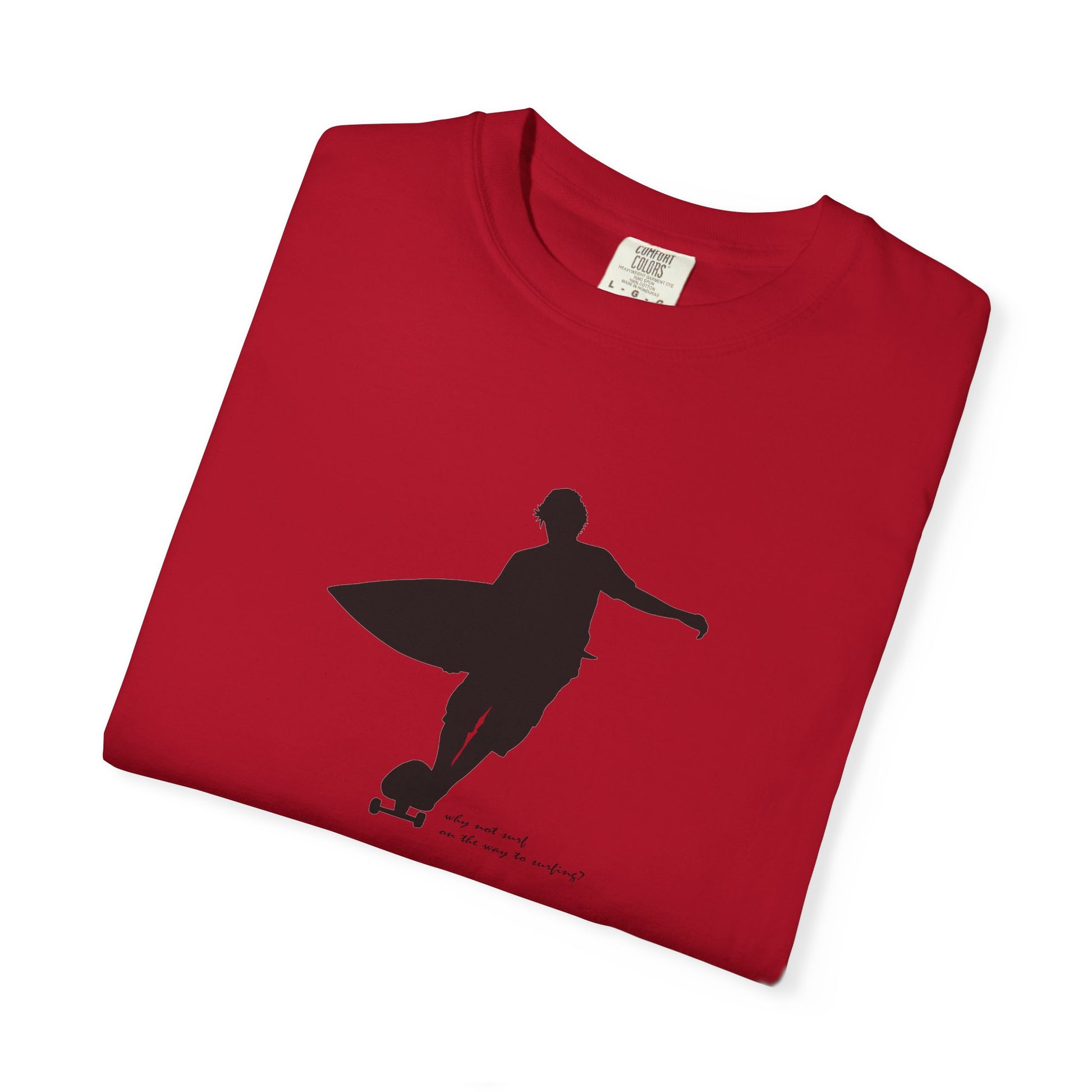 Surfer Silhouette Tee — Minimal Surfboard Graphic T-Shirt