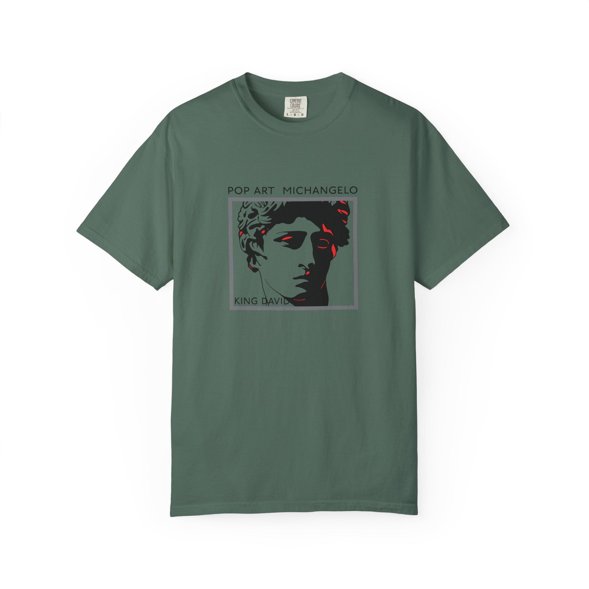 Pop Art Michelangelo T-Shirt — Retro Statue Graphic Tee lifestayle