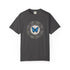 Gray t-shirt with a graphic design of a rat and text 'Feral but Friendly' on a white background