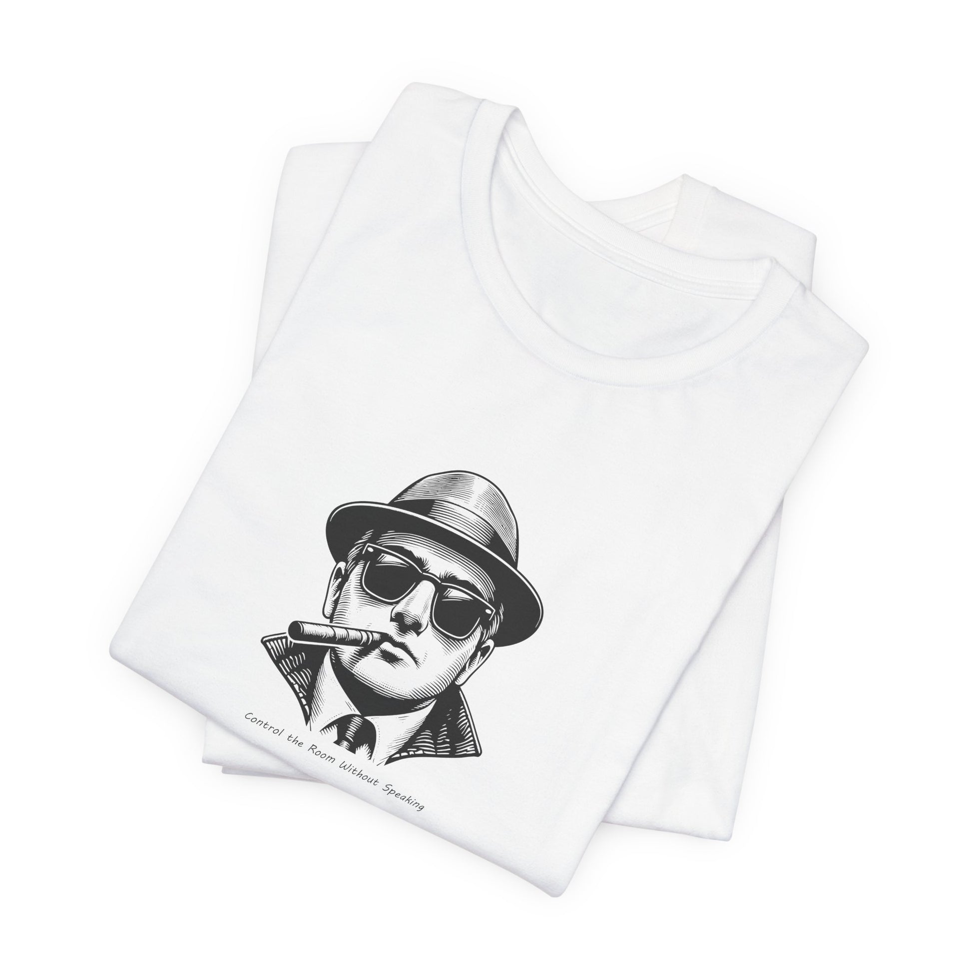 Vintage Mobster Portrait T‑Shirt — Retro Sunglasses & Cigar Graphic Tee