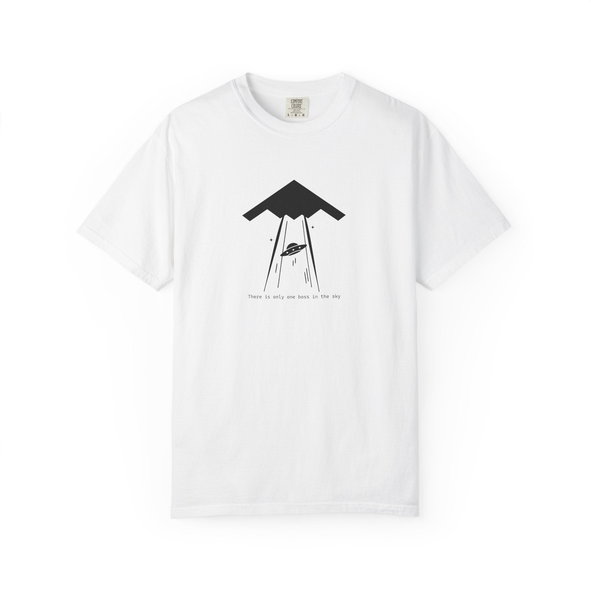 T-Shirt — Minimal UFO Abduction Illustration ("Take Me With You")