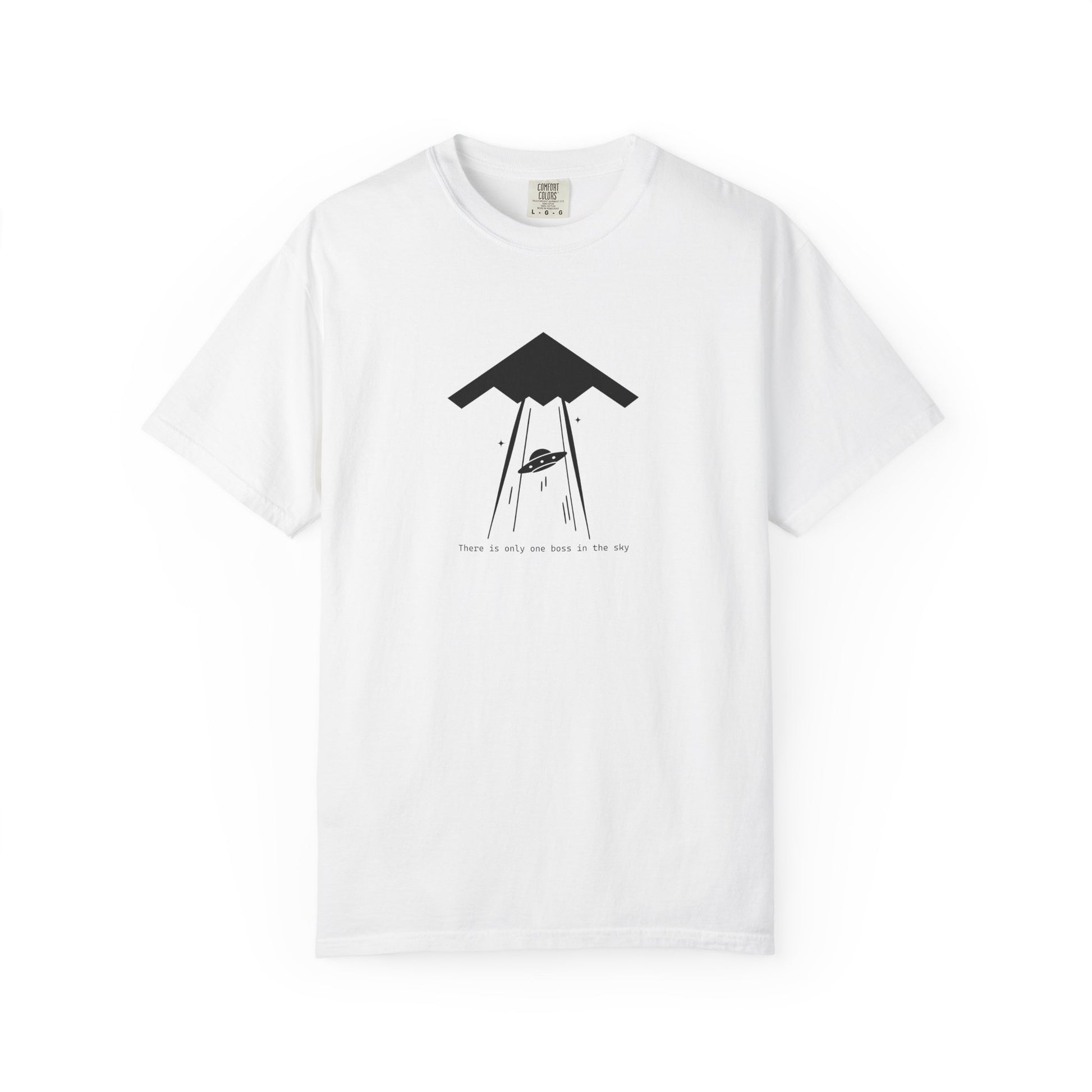 T-Shirt — Minimal UFO Abduction Illustration ("Take Me With You")