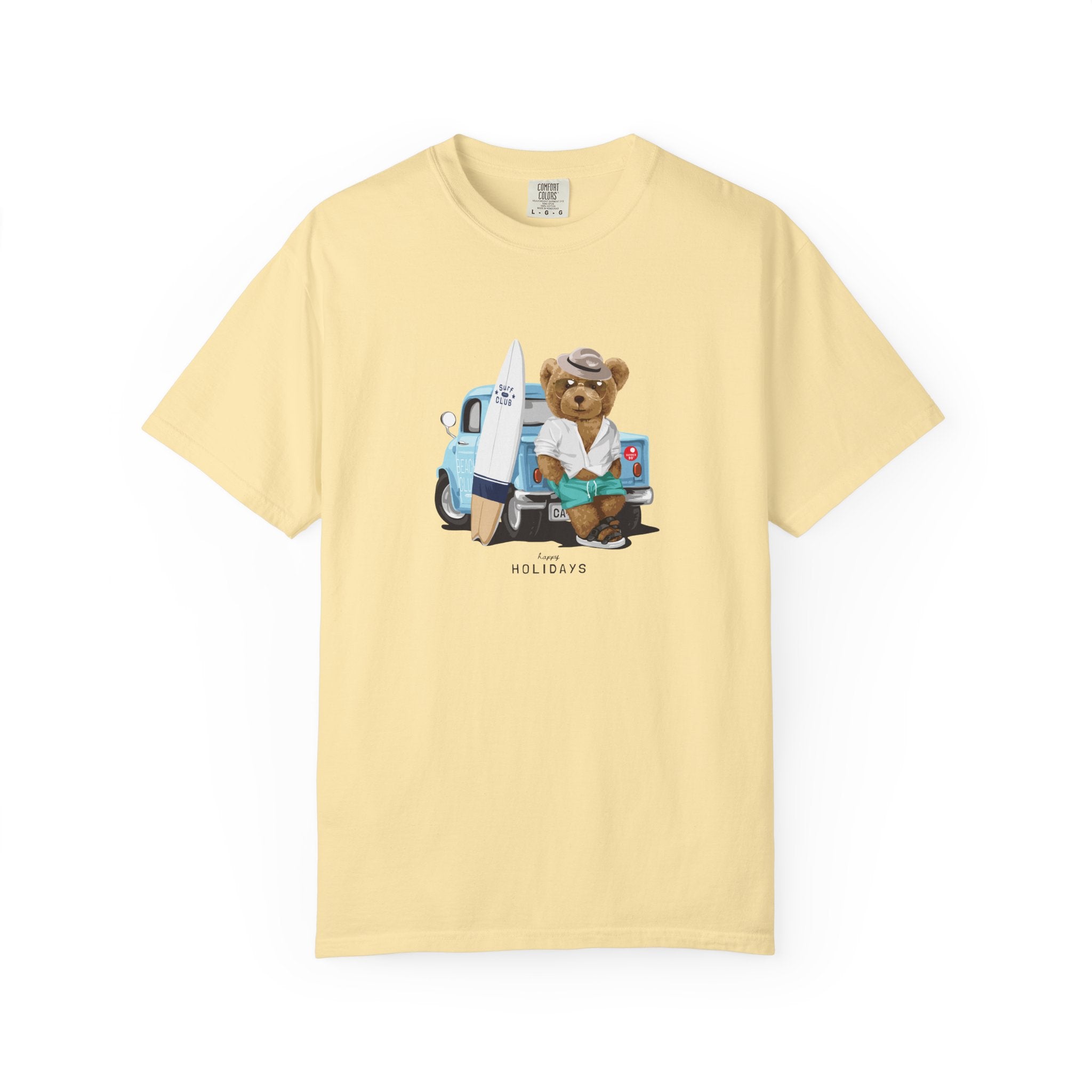 Bear Vacation Graphic T-Shirt — 'Holidays' Cute Teddy with Camper Lifestyle