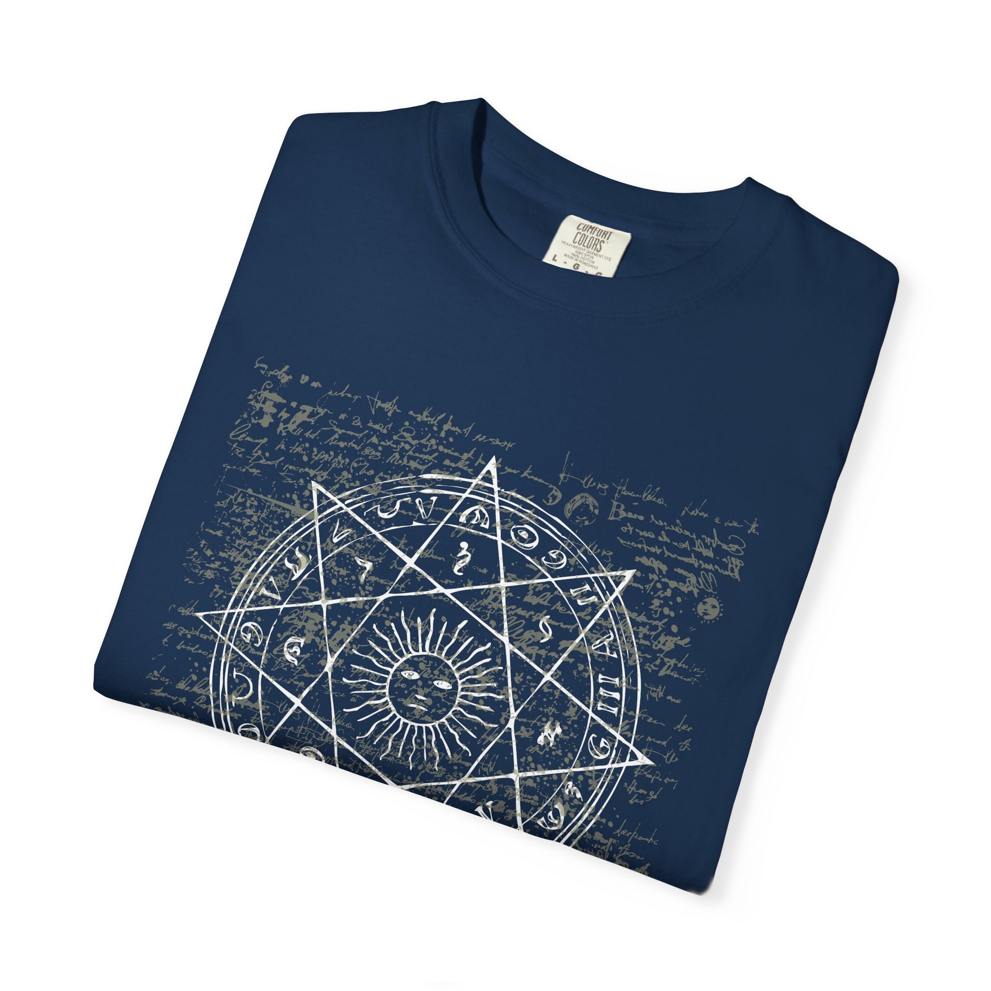 Mystic Compass Tee — Geometric Sun & Star Mandala T-Shirt