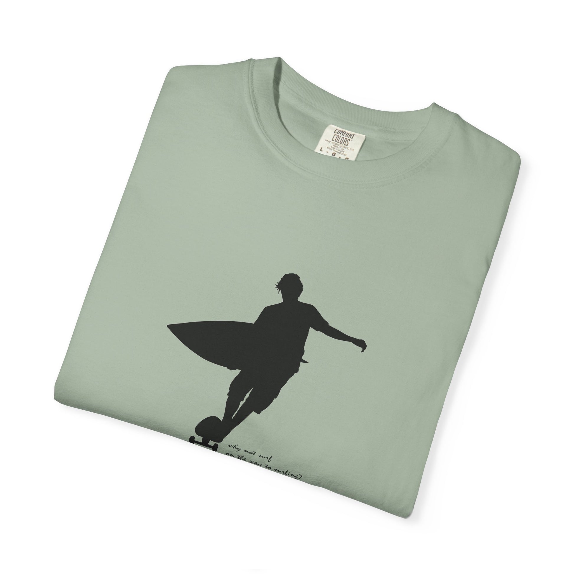 Surfer Silhouette Tee — Minimal Surfboard Graphic T-Shirt
