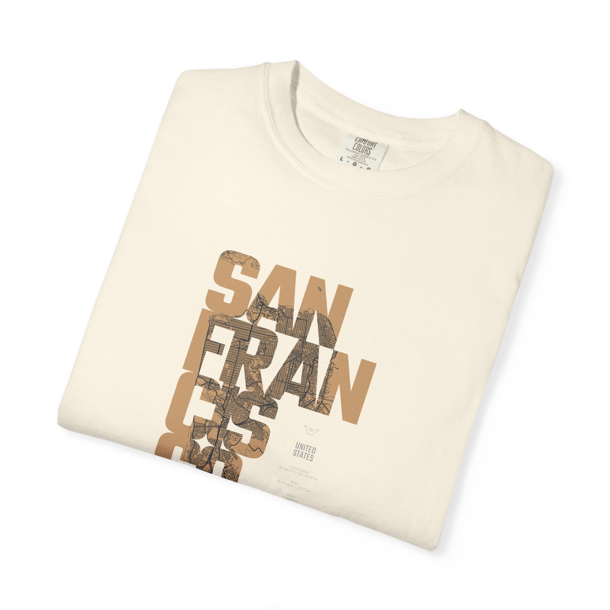 San Francisco Vertical Logo T-Shirt — Retro Brown City Graphic Tee