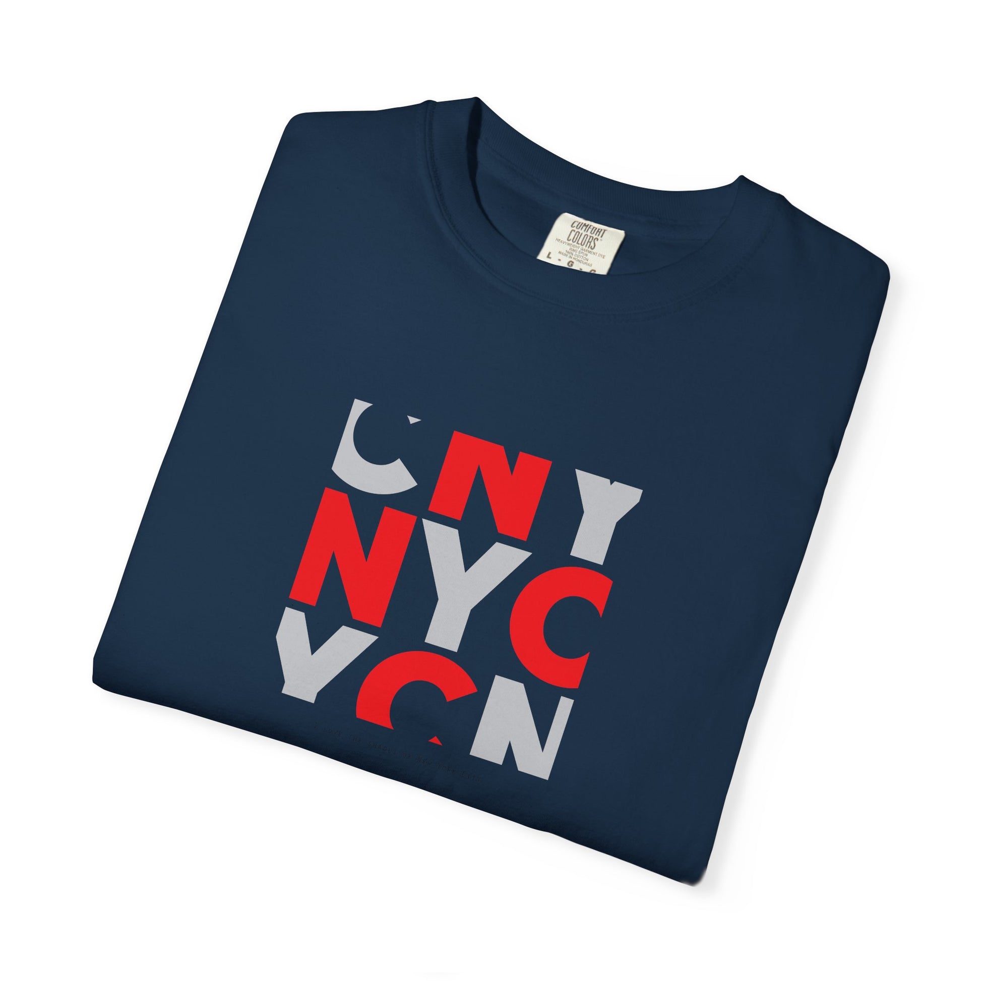 NYC Block Graphic T-Shirt — Retro Red & Gray City Design