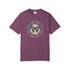 Purple t-shirt with white text 'I like crochet and maybe 3 people' on a white background