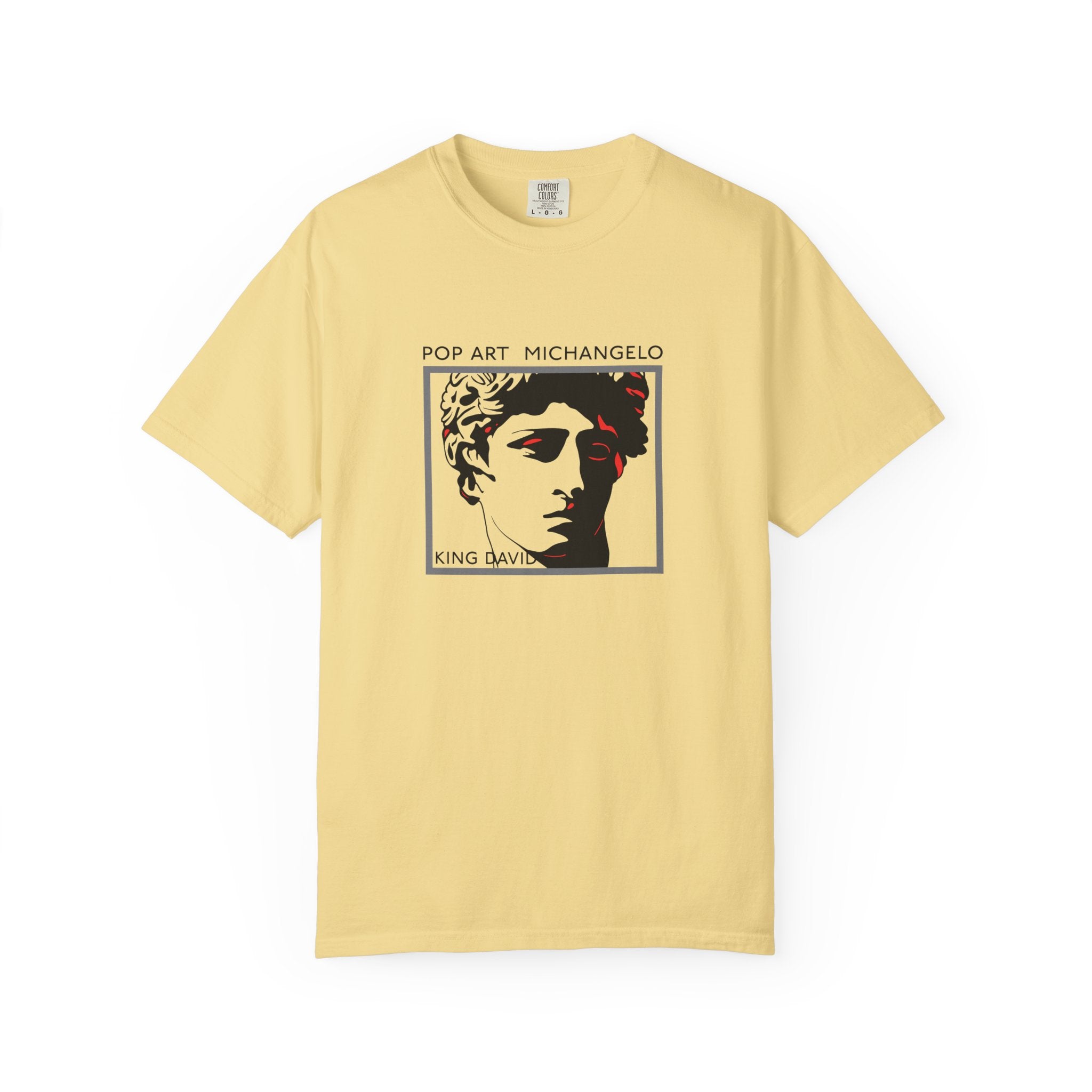 Pop Art Michelangelo T-Shirt — Retro Statue Graphic Tee lifestayle