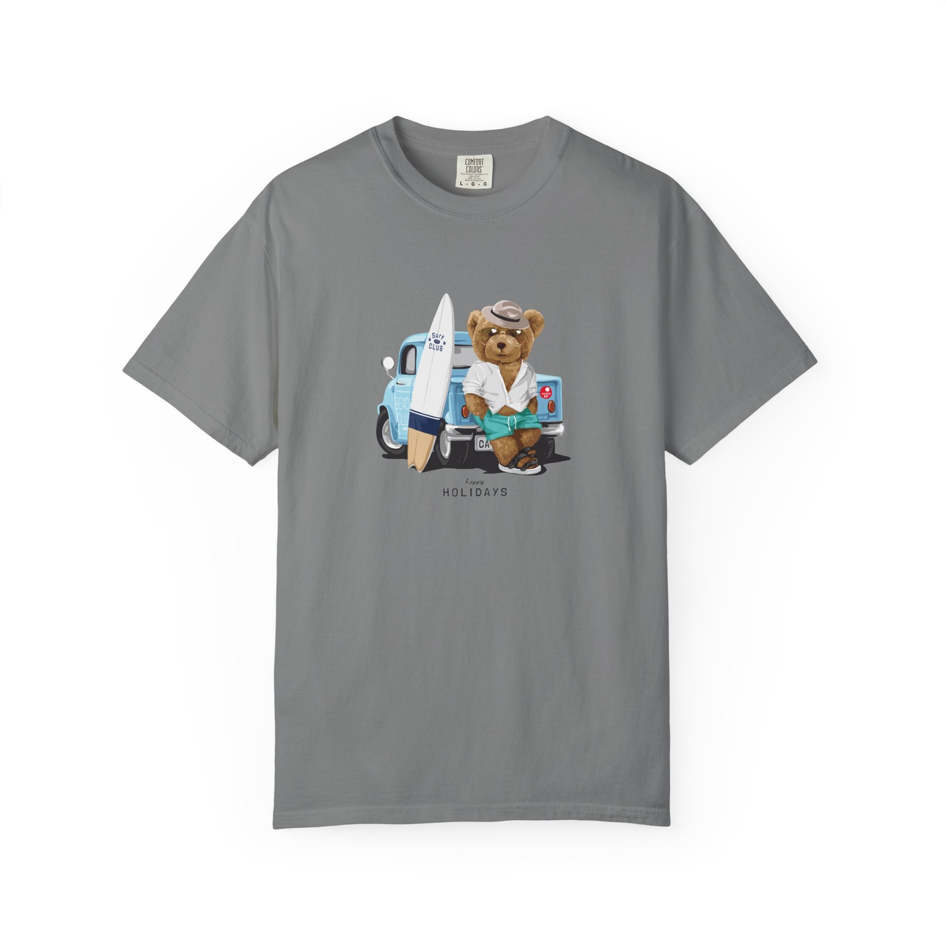 Bear Vacation Graphic T-Shirt — 'Holidays' Cute Teddy with Camper Lifestyle