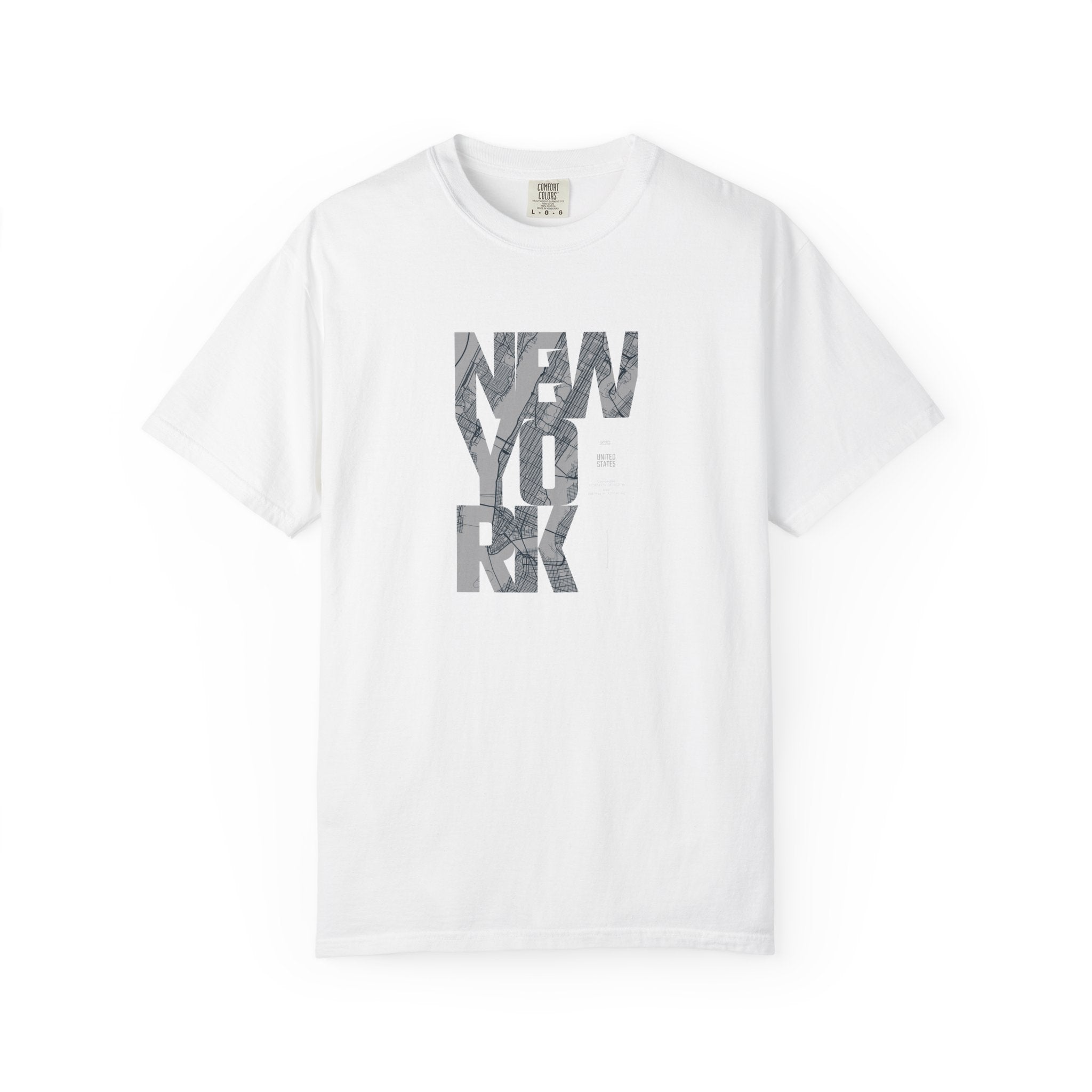 New york marble text graphic t-shirt