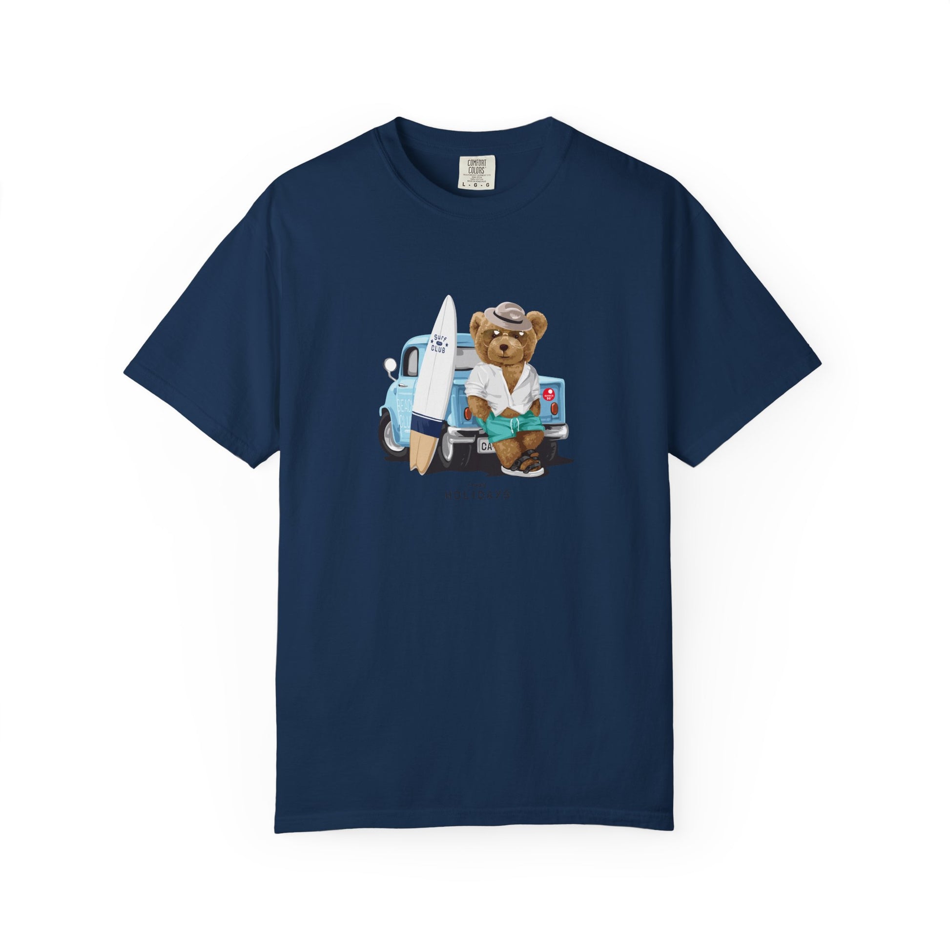 Bear Vacation Graphic T-Shirt — 'Holidays' Cute Teddy with Camper Lifestyle