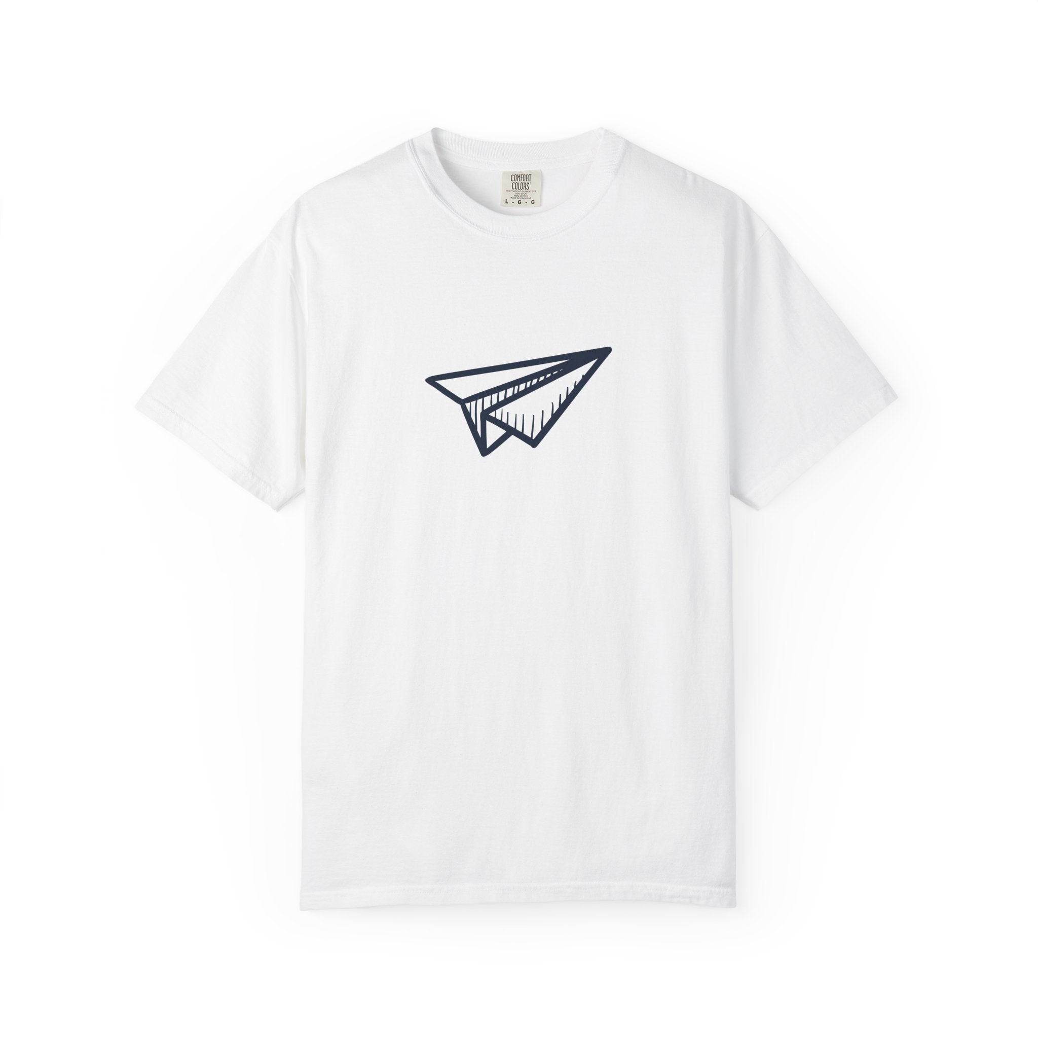 Paper Airplane Graphic T-Shirt — Minimalist Travel & Wanderlust Tee