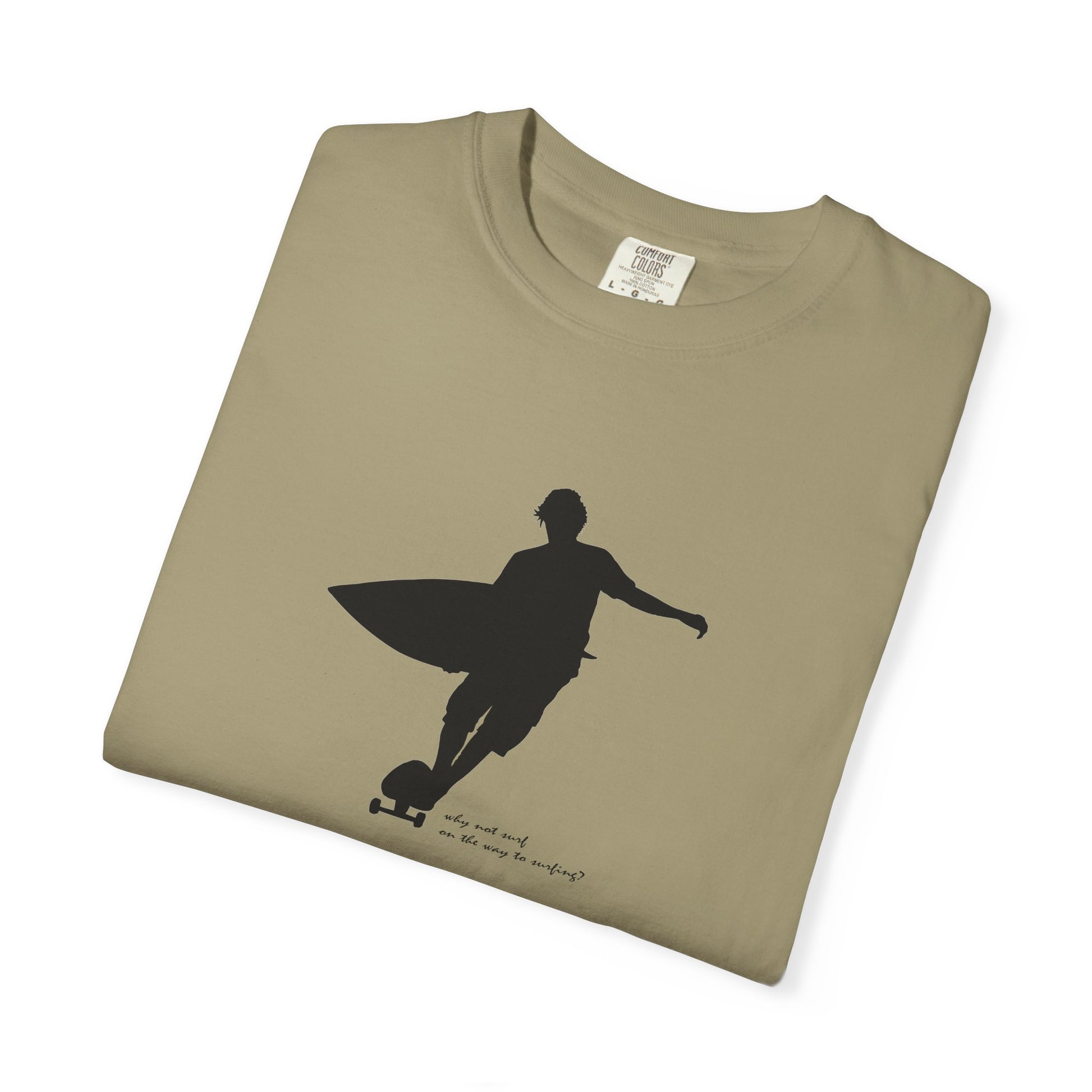 Surfer Silhouette Tee — Minimal Surfboard Graphic T-Shirt