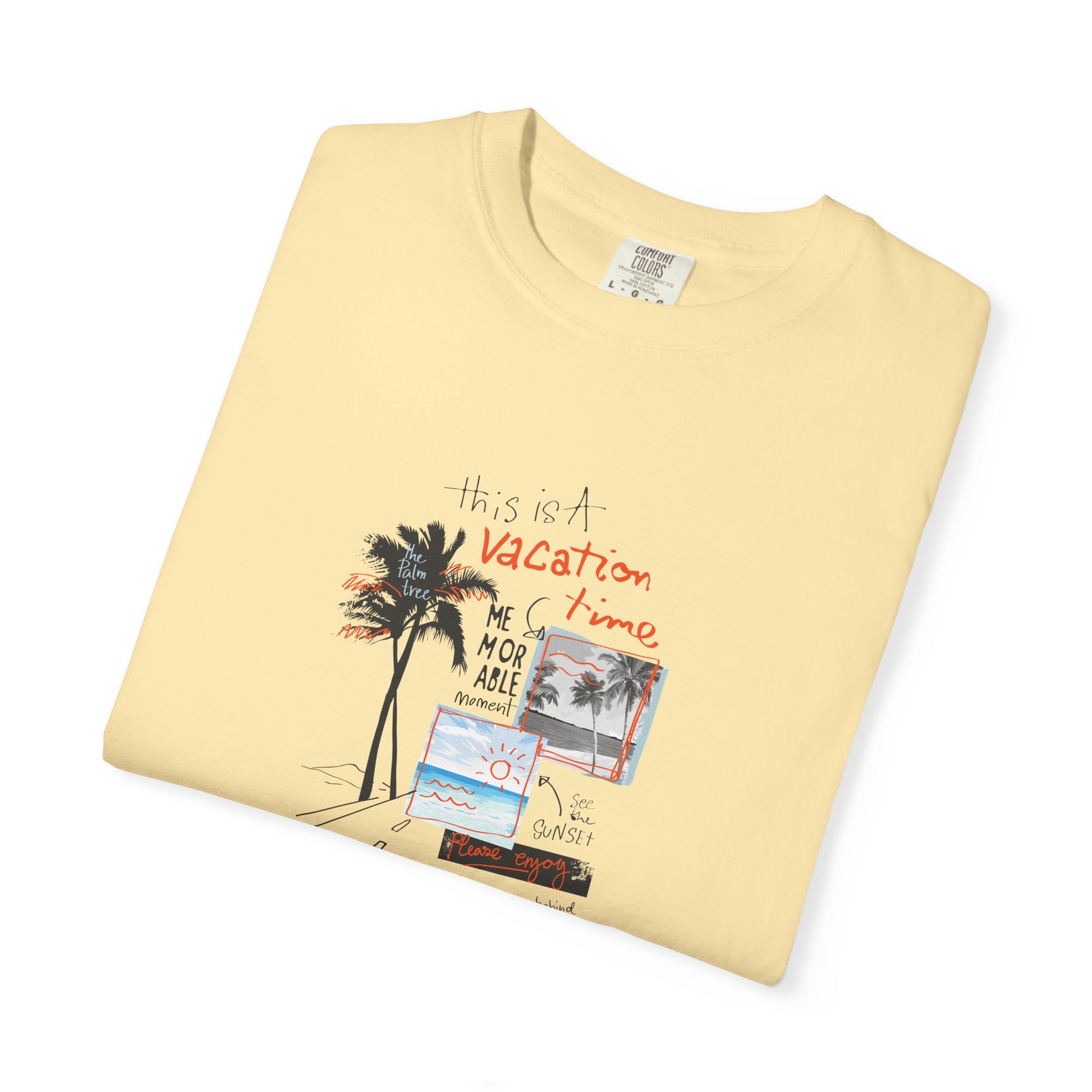 Vacation Vibes Graphic T-Shirt — Palm Tree Collage Tee