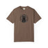 Brown t-shirt with a black cat 