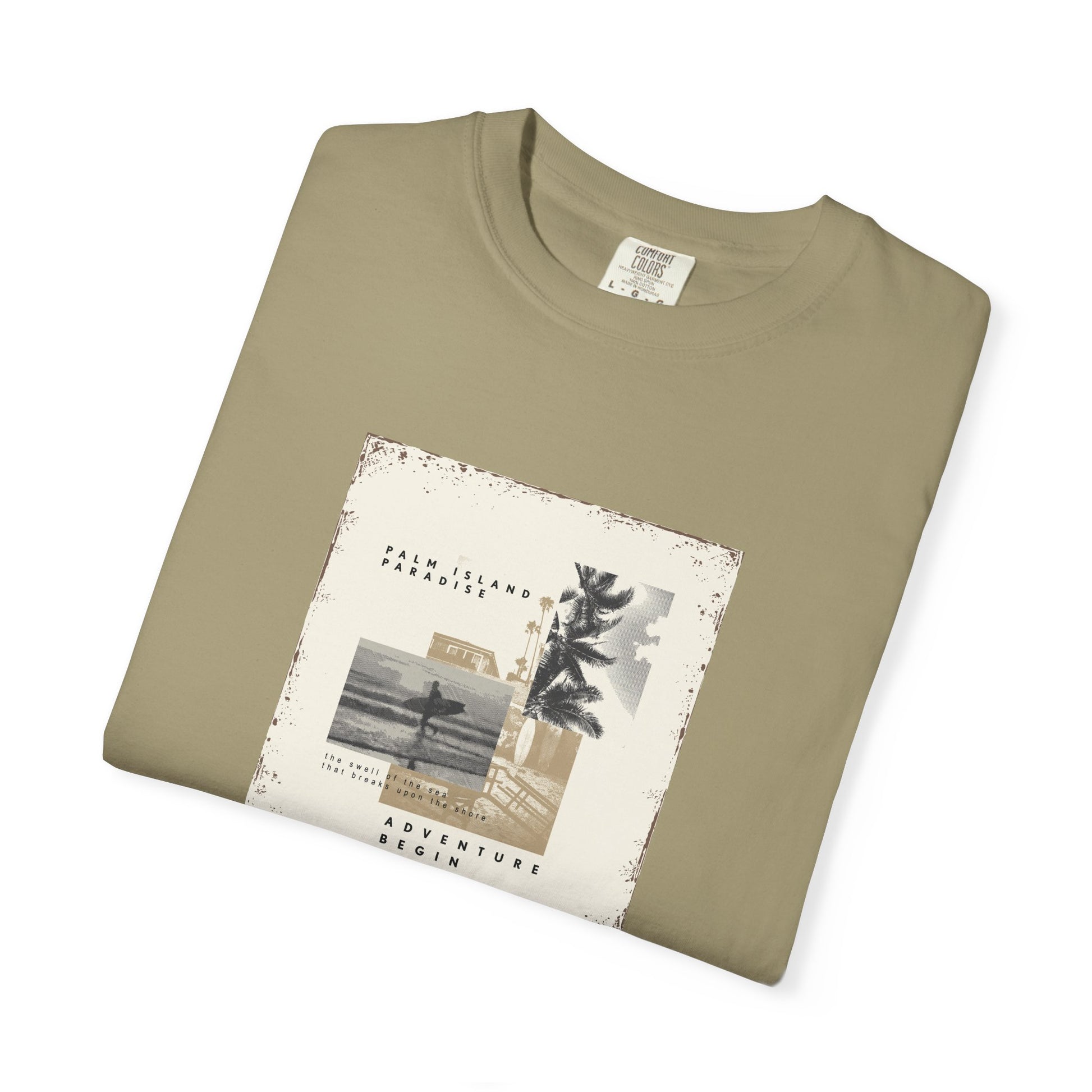 Vintage Beach Photo T-Shirt — 'Good Vibes' Coastal Graphic Tee