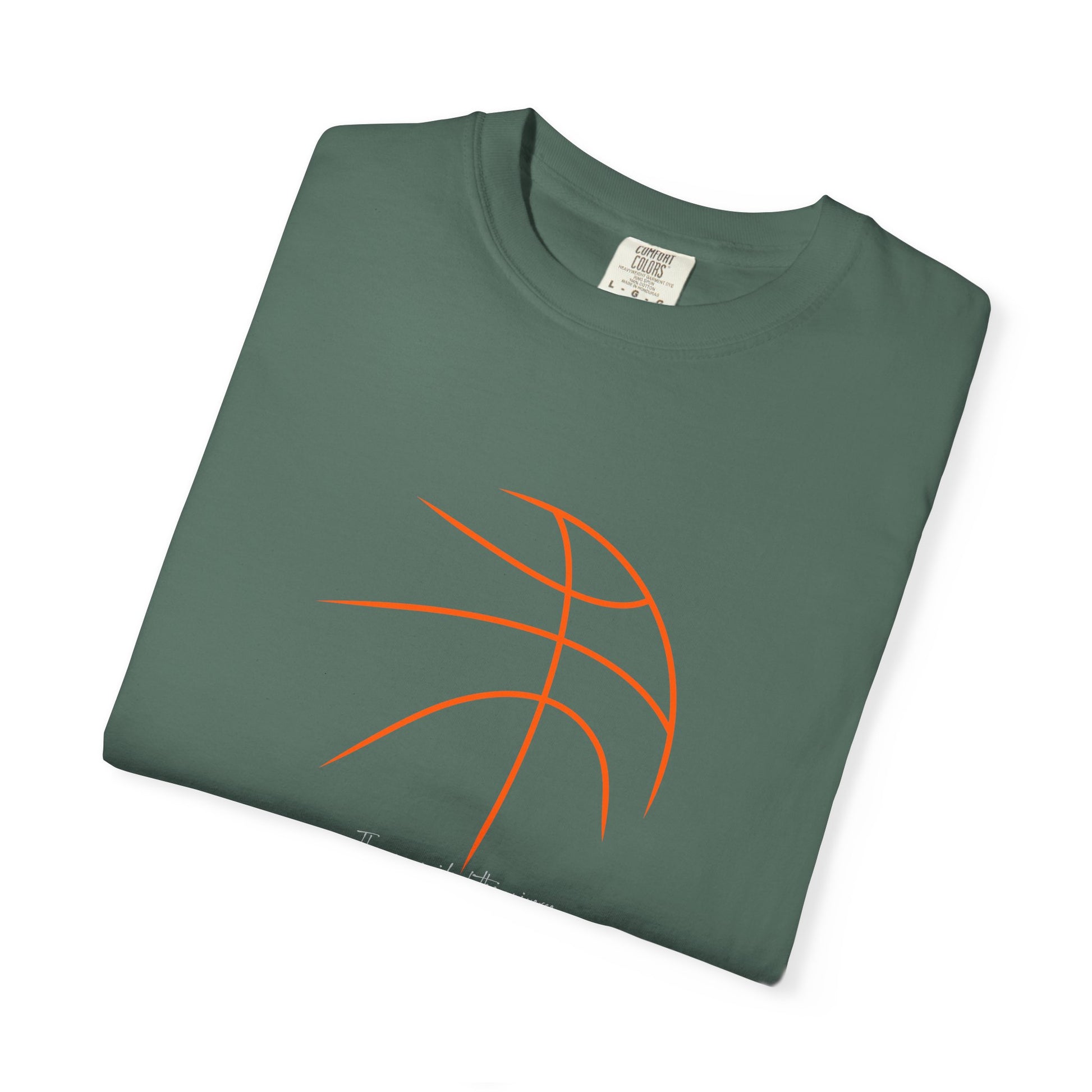 Basketball Outline Tee — Minimal Orange Basketball Graphic T-Shirt sport