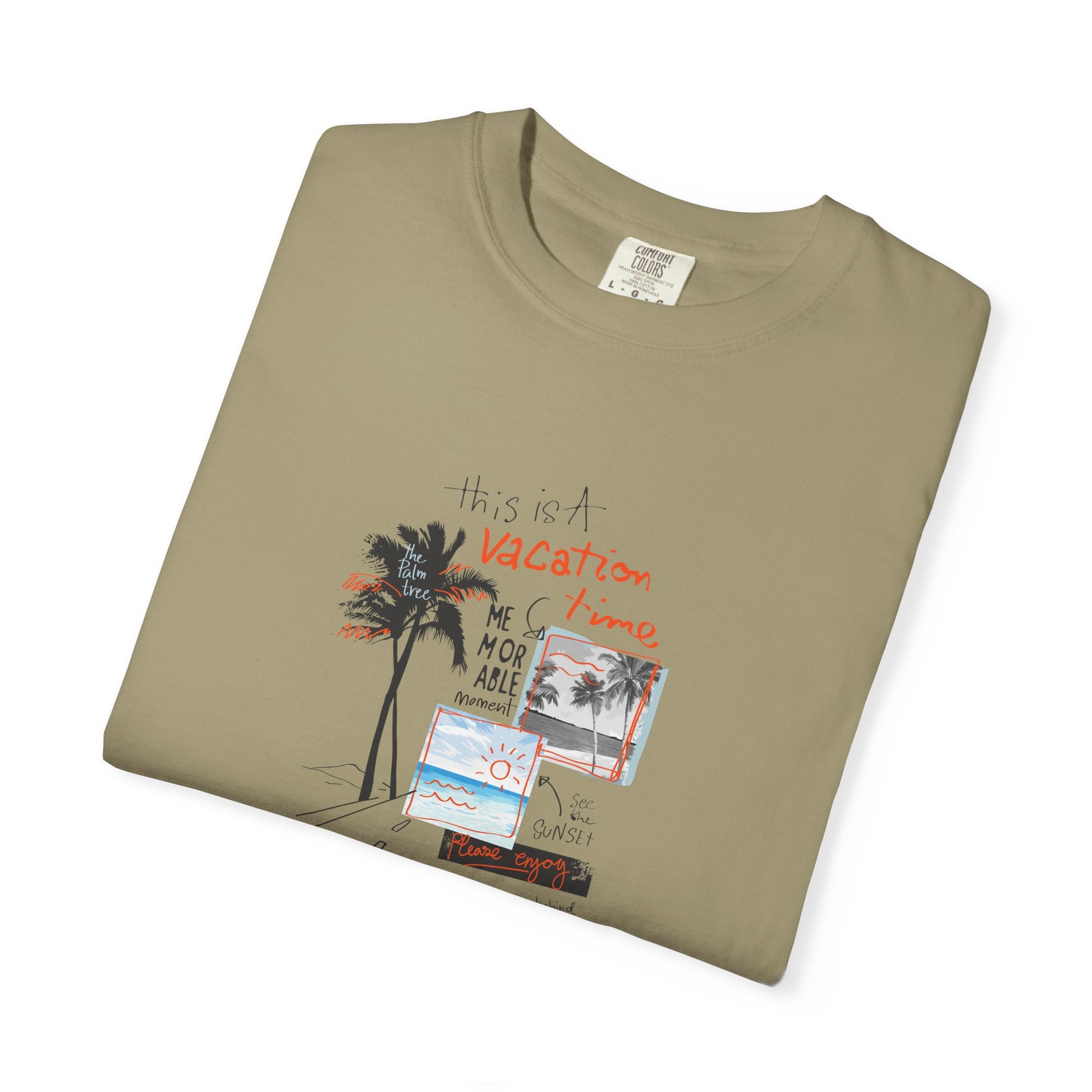 Vacation Vibes Graphic T-Shirt — Palm Tree Collage Tee