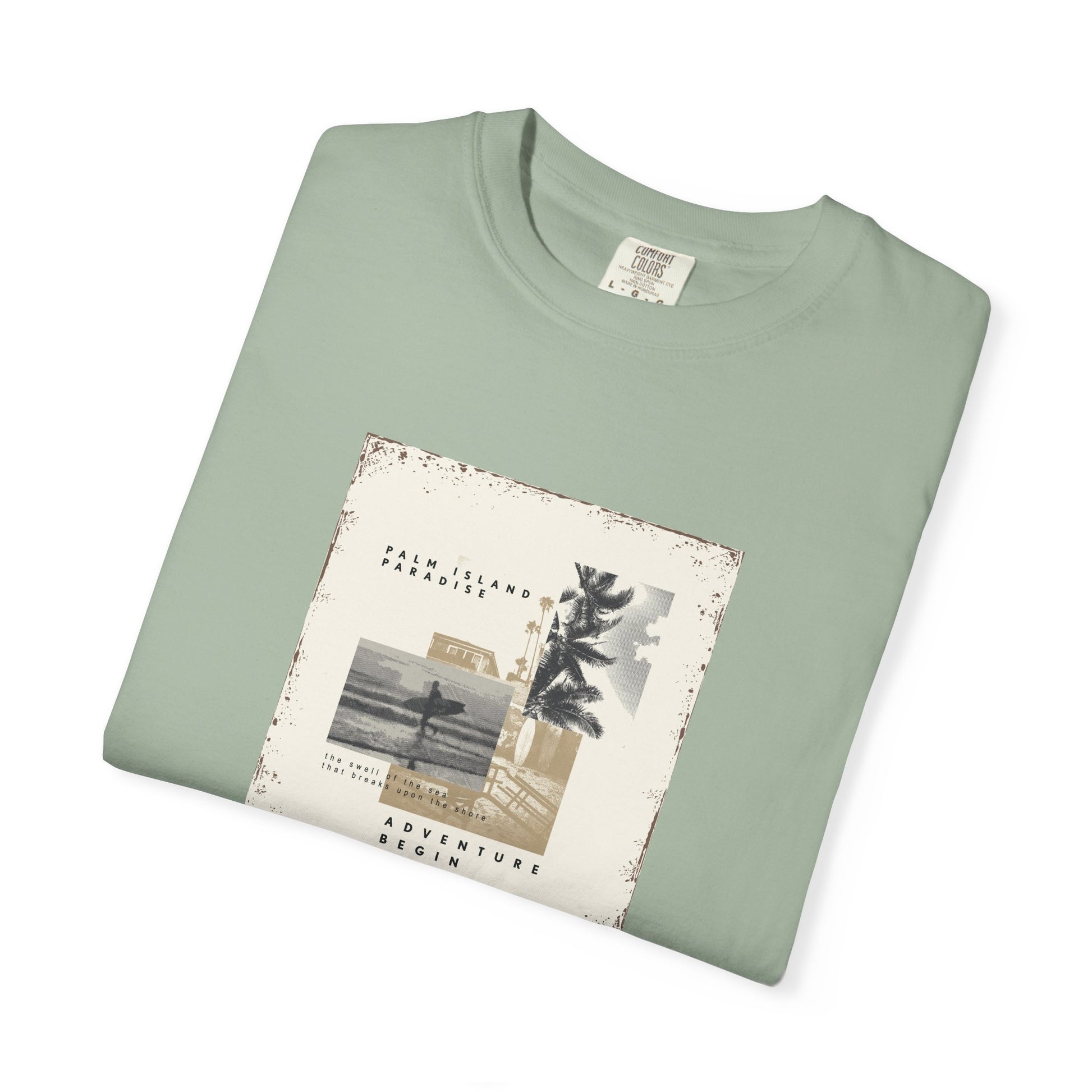 Vintage Beach Photo T-Shirt — 'Good Vibes' Coastal Graphic Tee