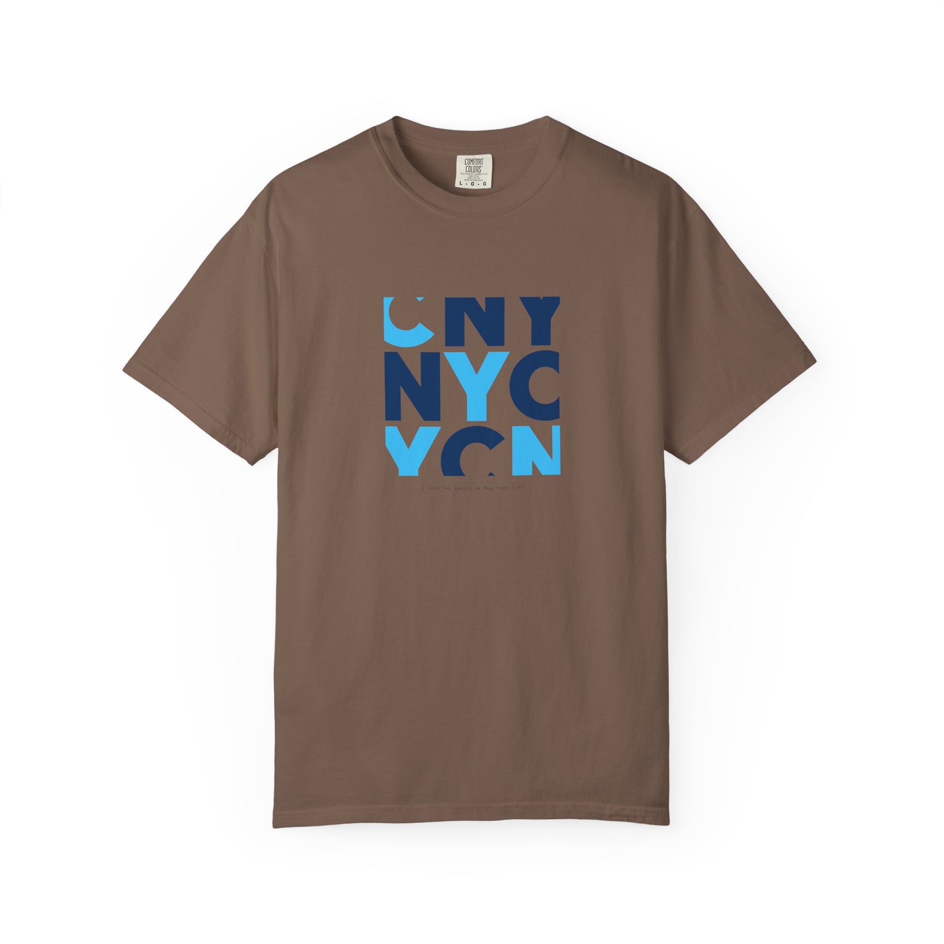 NYC Block Letter T-Shirt — Modern Blue New York Graphic Tee