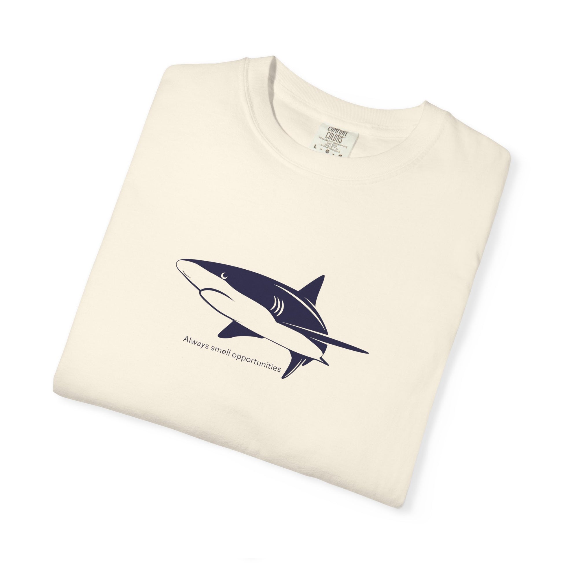 Shark Outline Tee — Minimalist Surf & Ocean Graphic T-Shirt