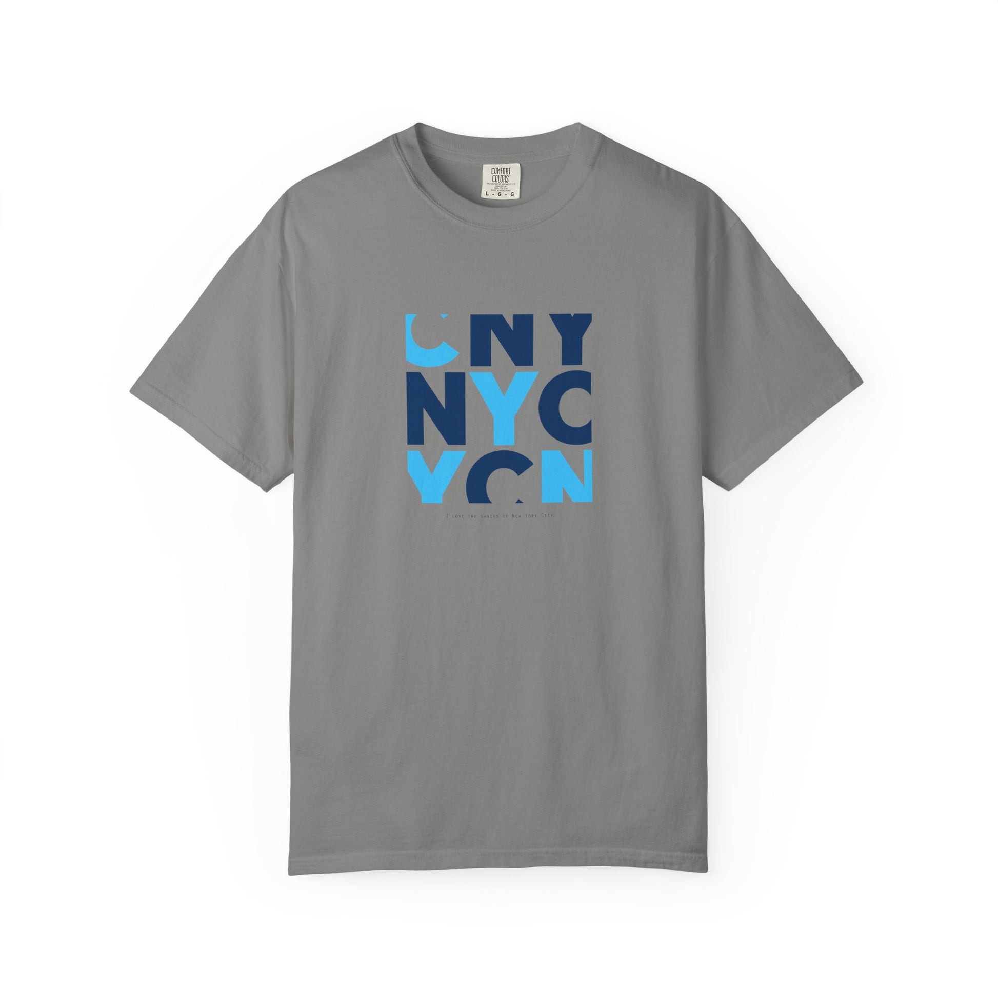 NYC Block Letter T-Shirt — Modern Blue New York Graphic Tee