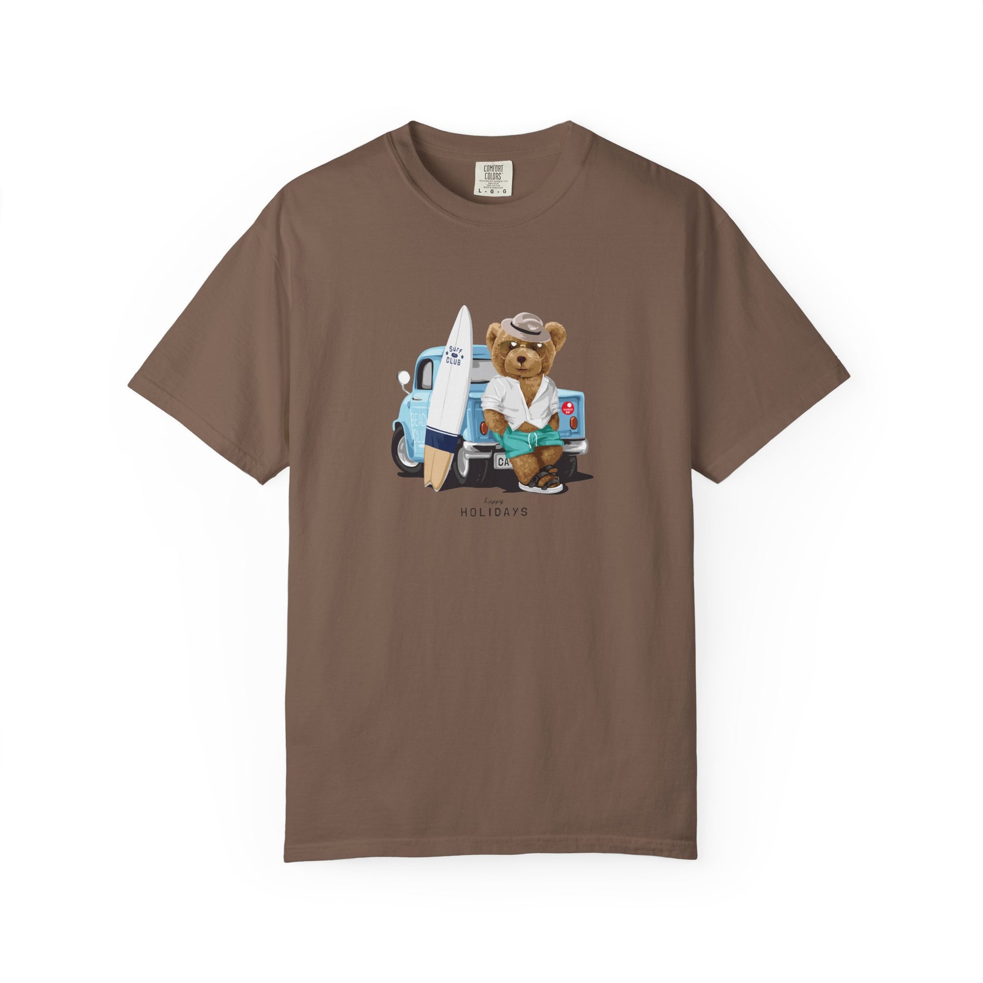 Bear Vacation Graphic T-Shirt — 'Holidays' Cute Teddy with Camper Lifestyle
