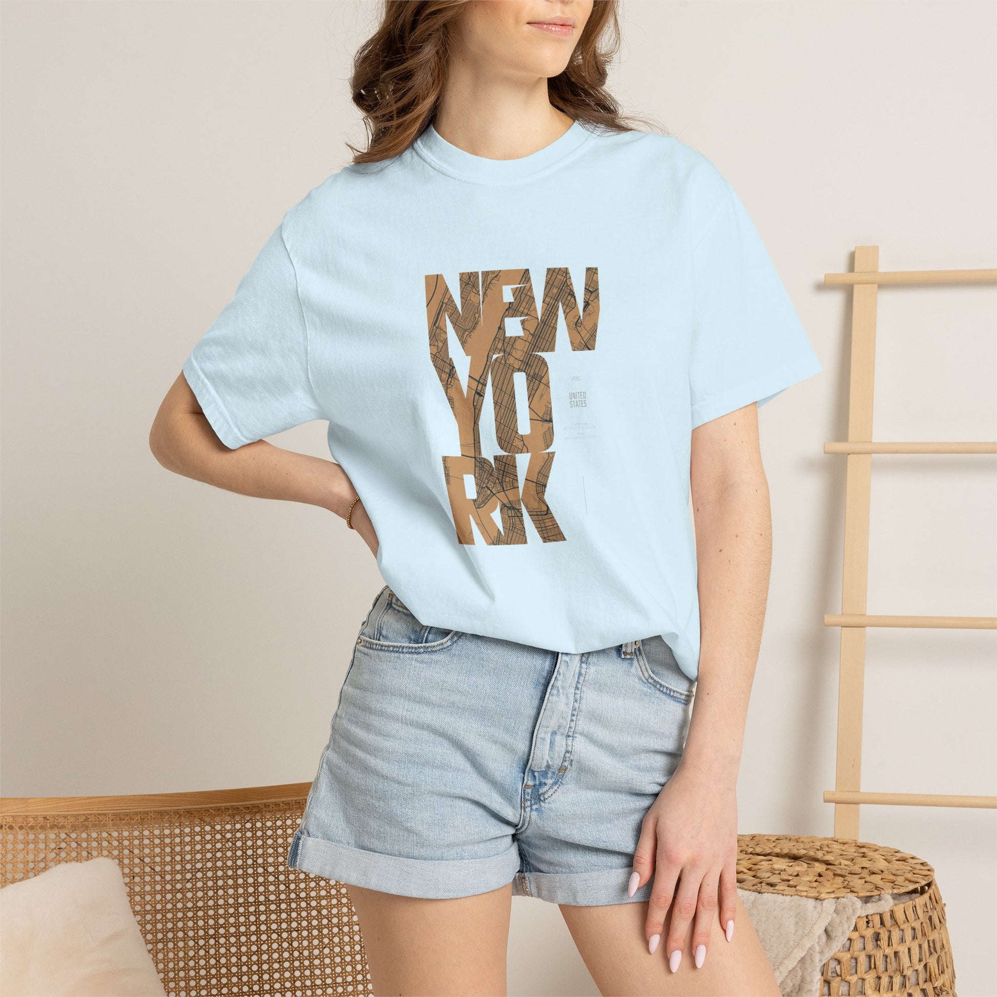 New York Woodgrain T-Shirt — Urban City Typography Tee