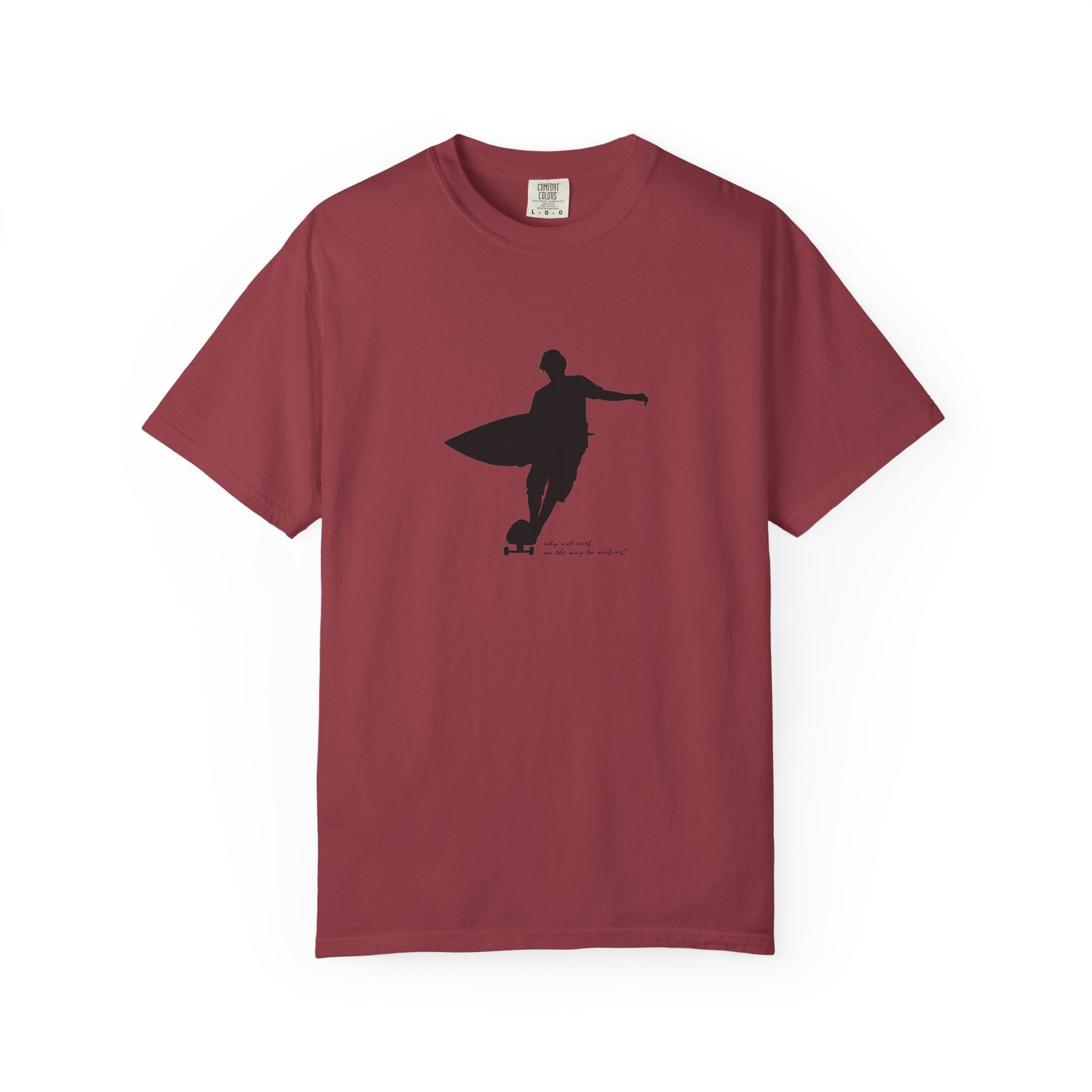 Surfer Silhouette Tee — Minimal Surfboard Graphic T-Shirt