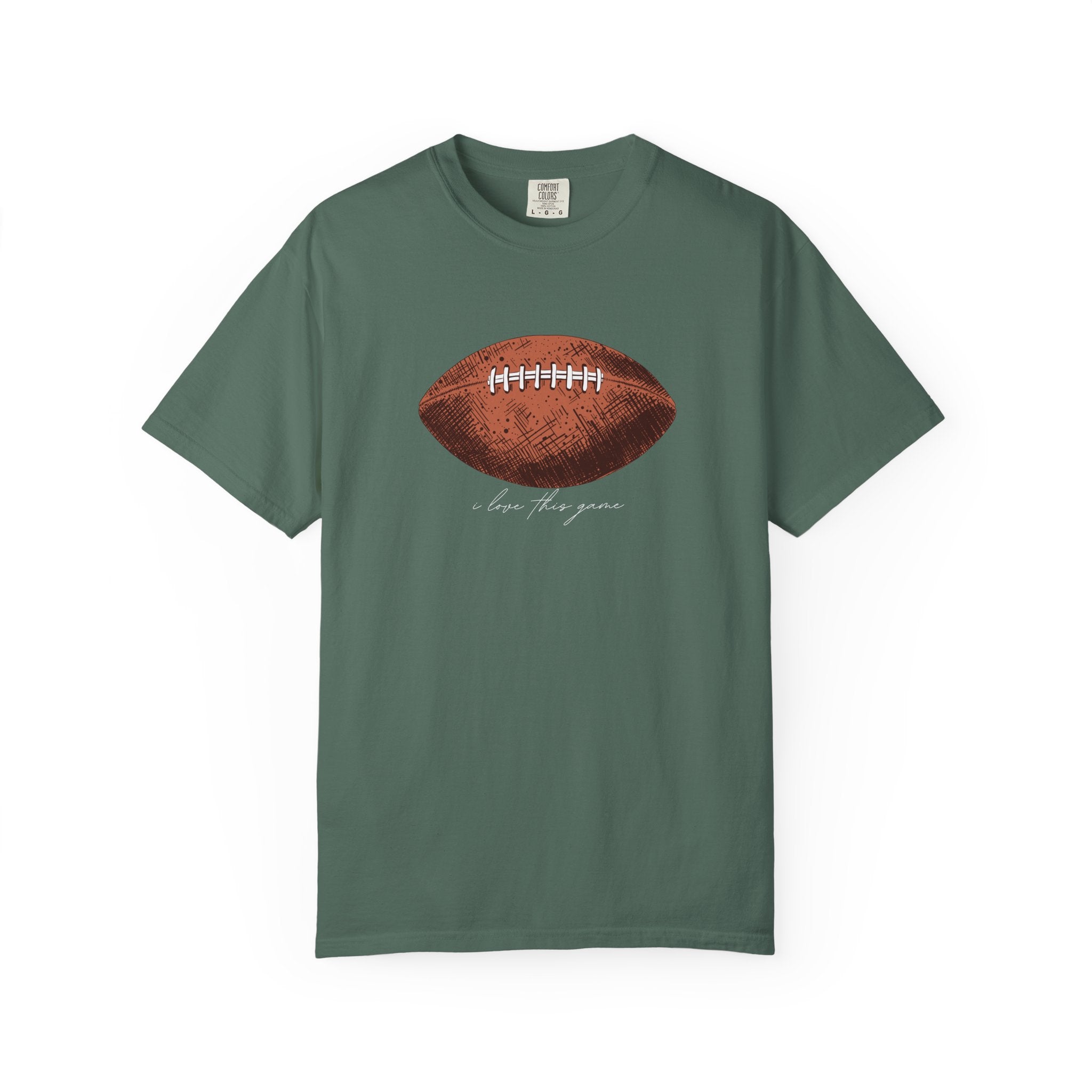Football Graphic T-Shirt — Vintage Game Day Tee with "Love the Game" Script sport