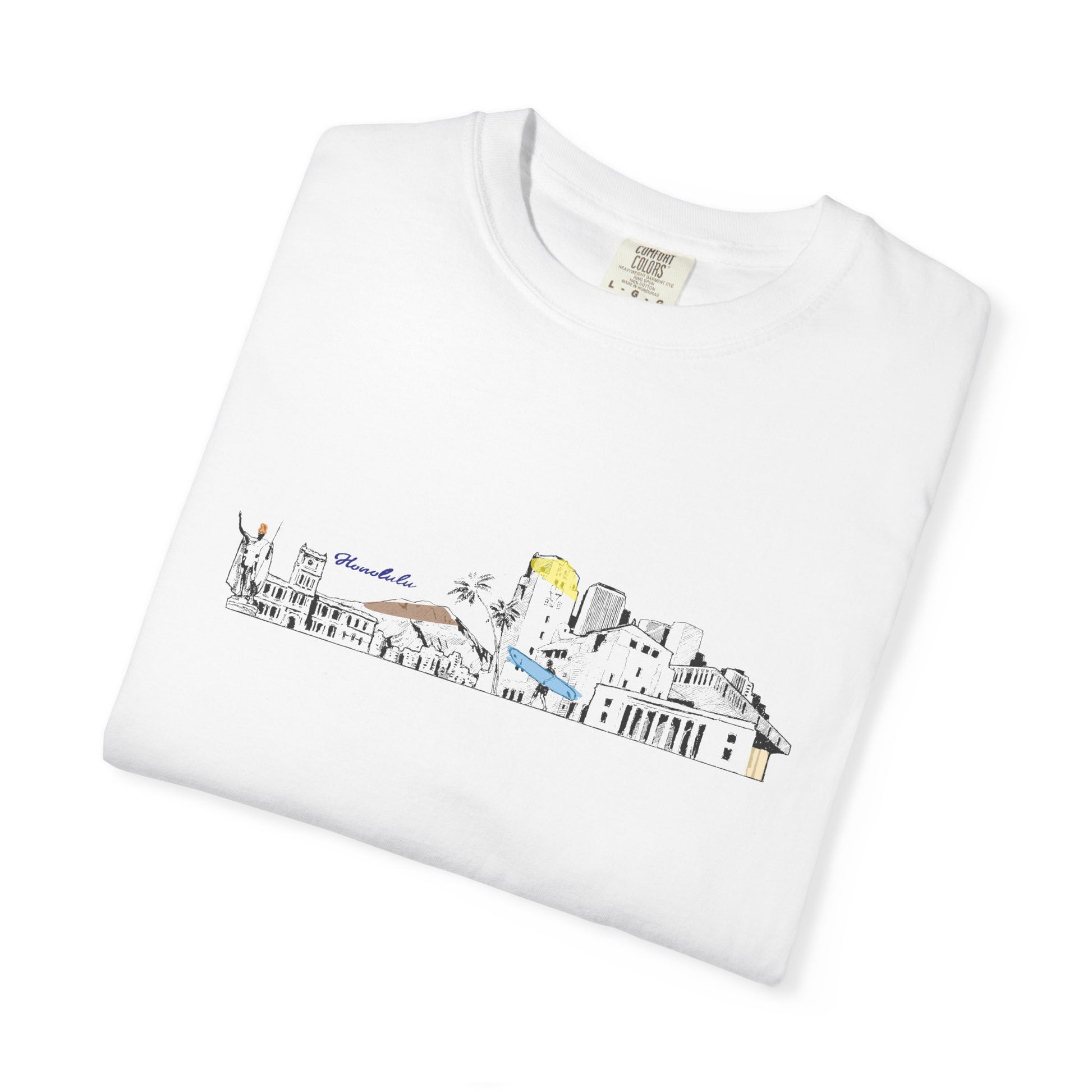 City Skyline T-Shirt — Minimal Hand-Drawn Urban Landscape Tee