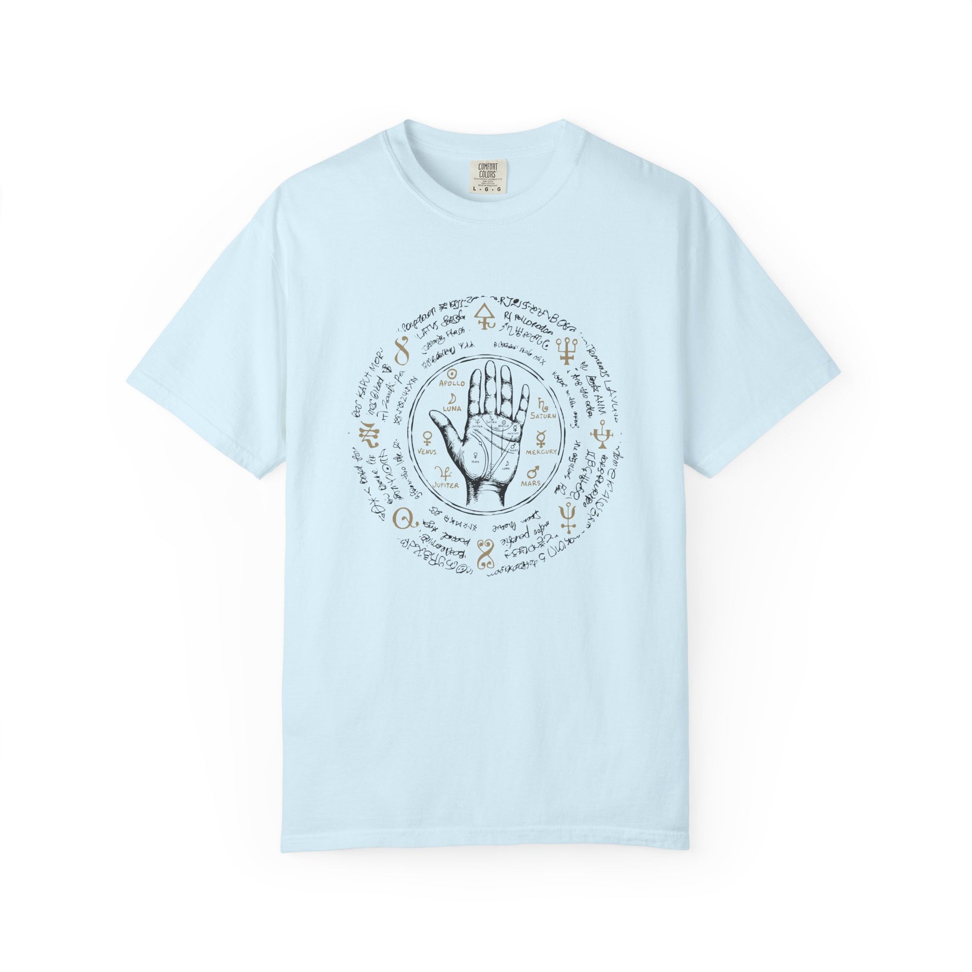 Palmistry Circle T‑Shirt – Vintage Hand & Palm Reading Design
