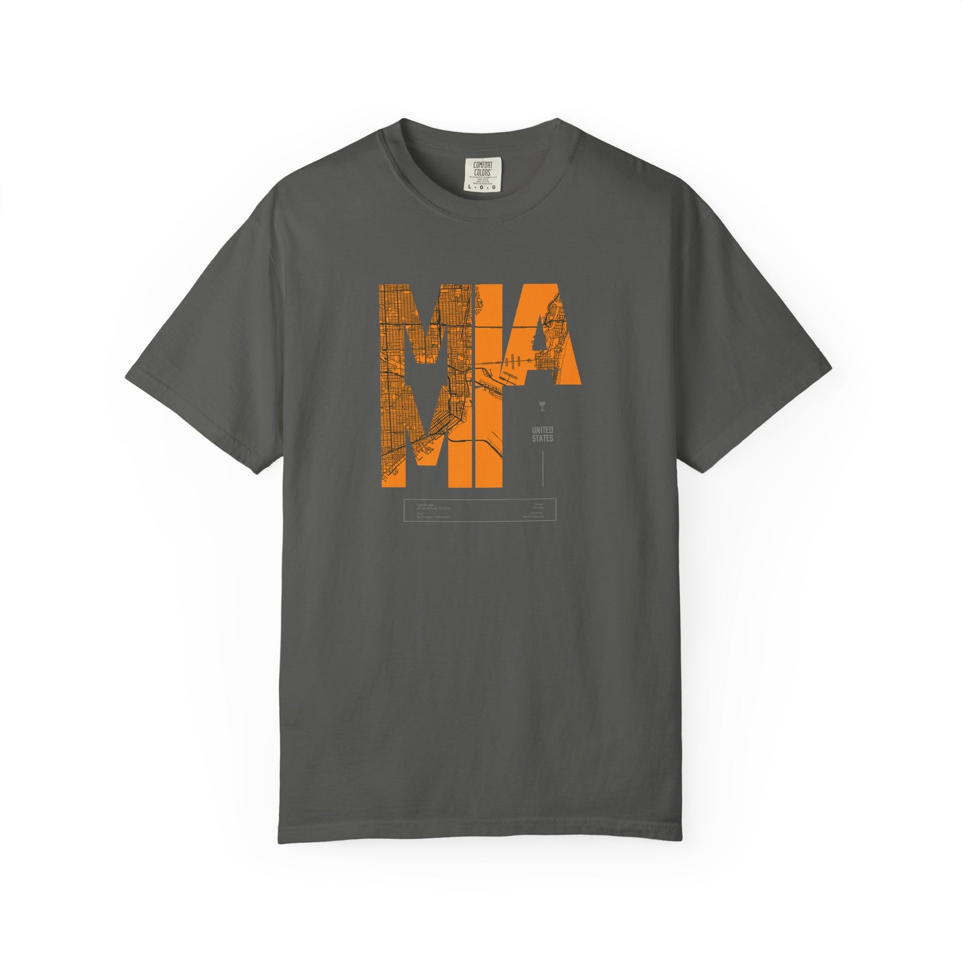 MIA MI Retro Block Graphic T-Shirt — Orange Vintage City Tee