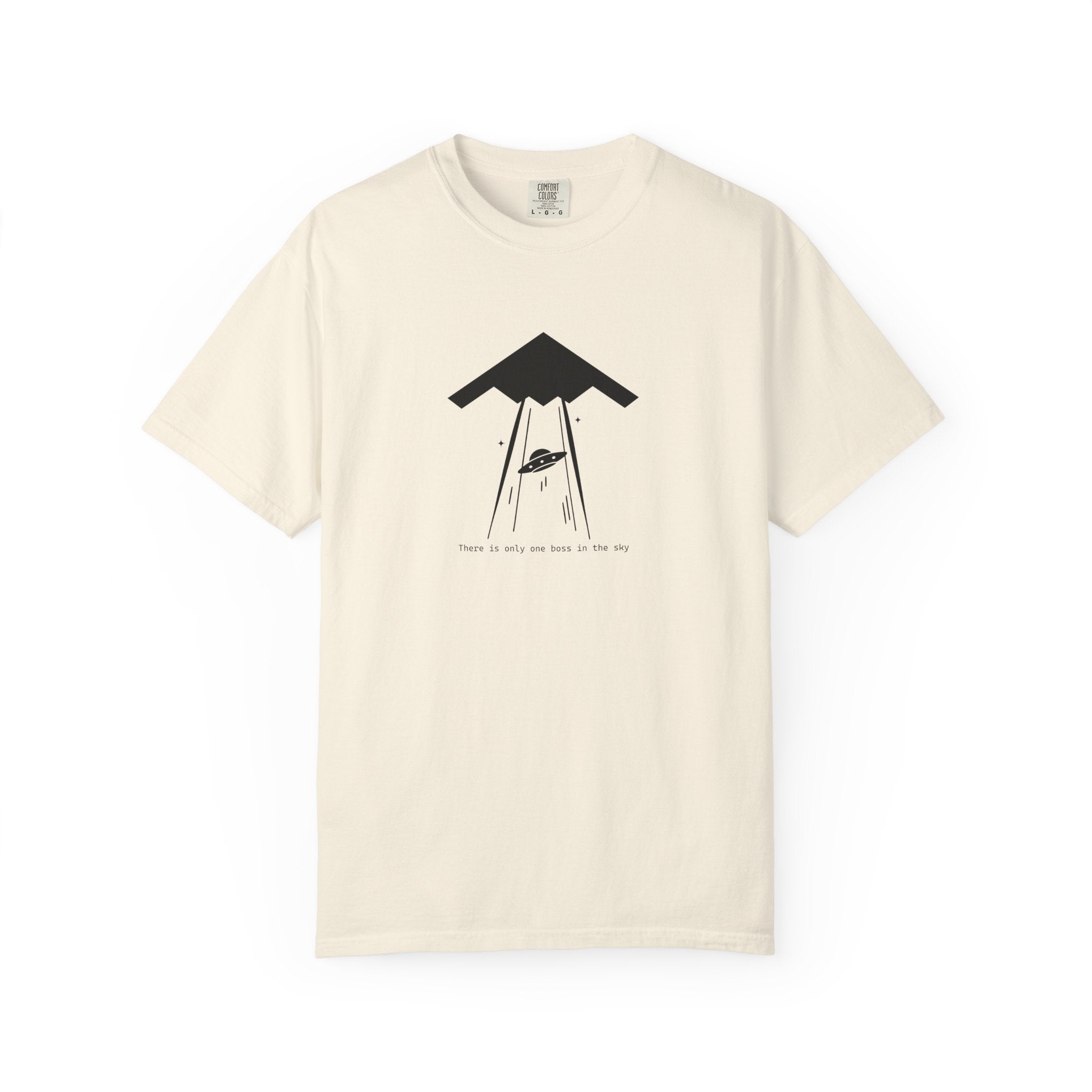 T-Shirt — Minimal UFO Abduction Illustration ("Take Me With You")