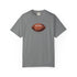 Gray vintage leather football graphic t-shirt