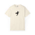 Minimal surfer silhouette graphic t-shirt with surfboard coastal surf design