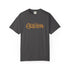 Gray t-shirt with motivational text on a white background