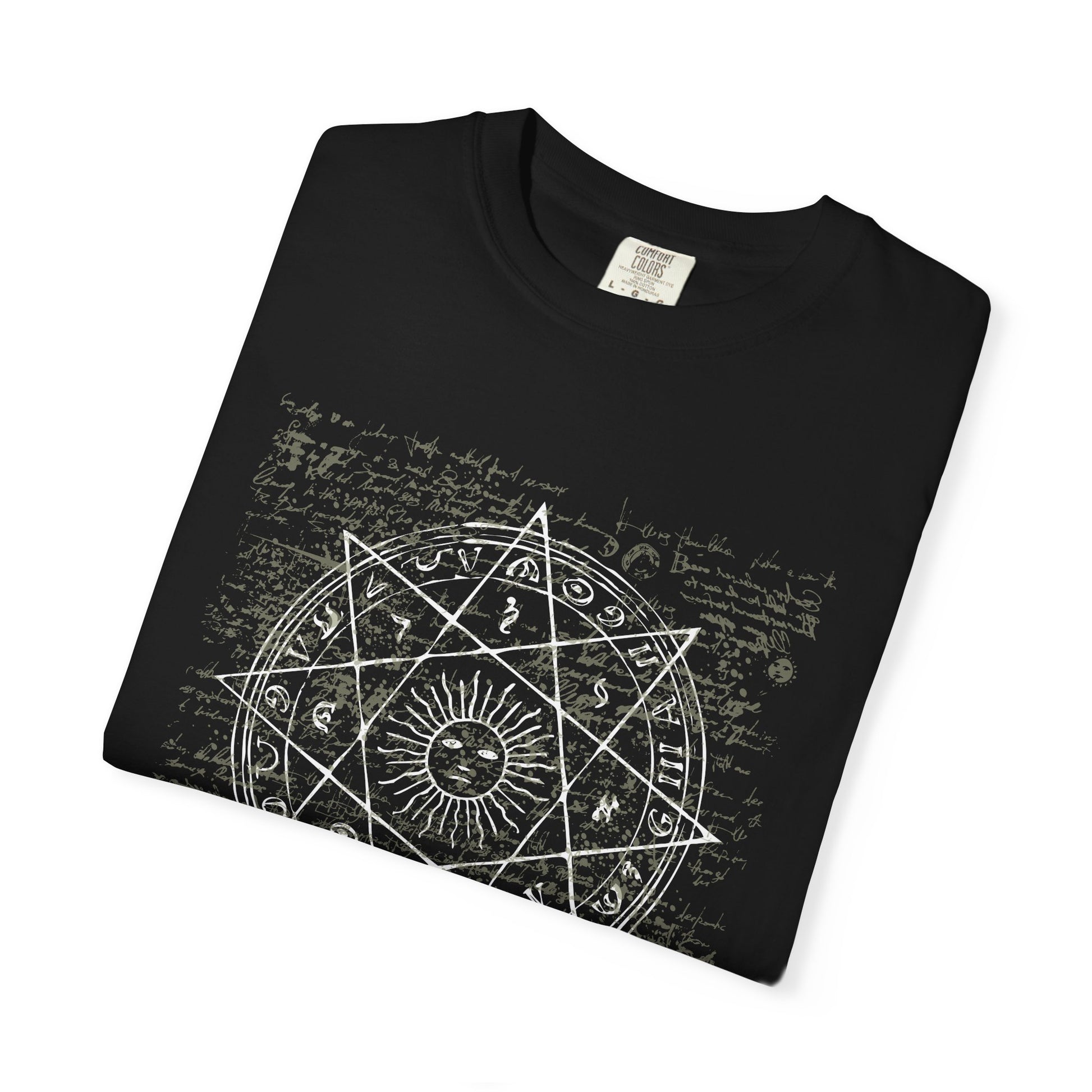 Mystic Compass Tee — Geometric Sun & Star Mandala T-Shirt