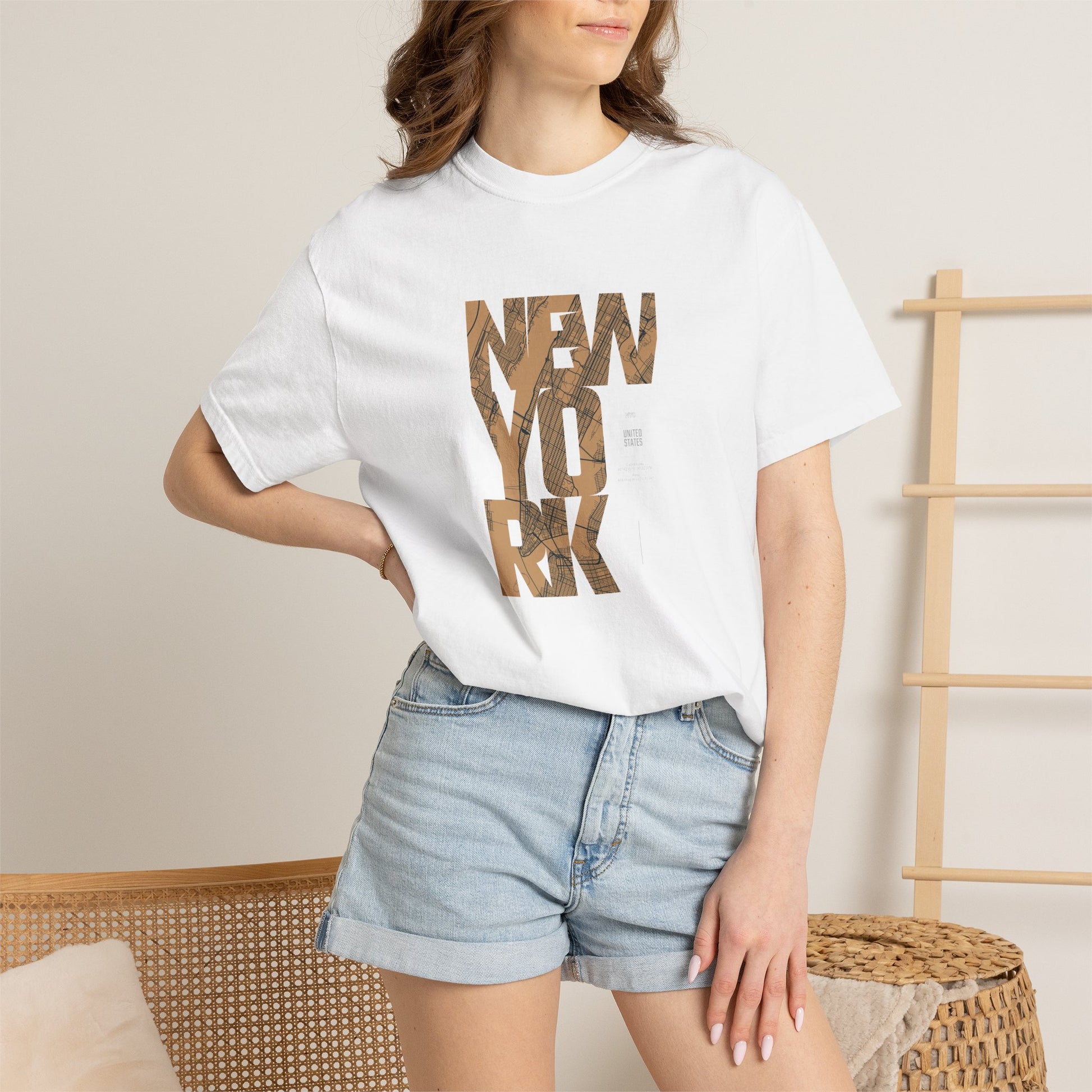 New York Woodgrain T-Shirt — Urban City Typography Tee