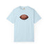 Light blue vintage leather football graphic t-shirt