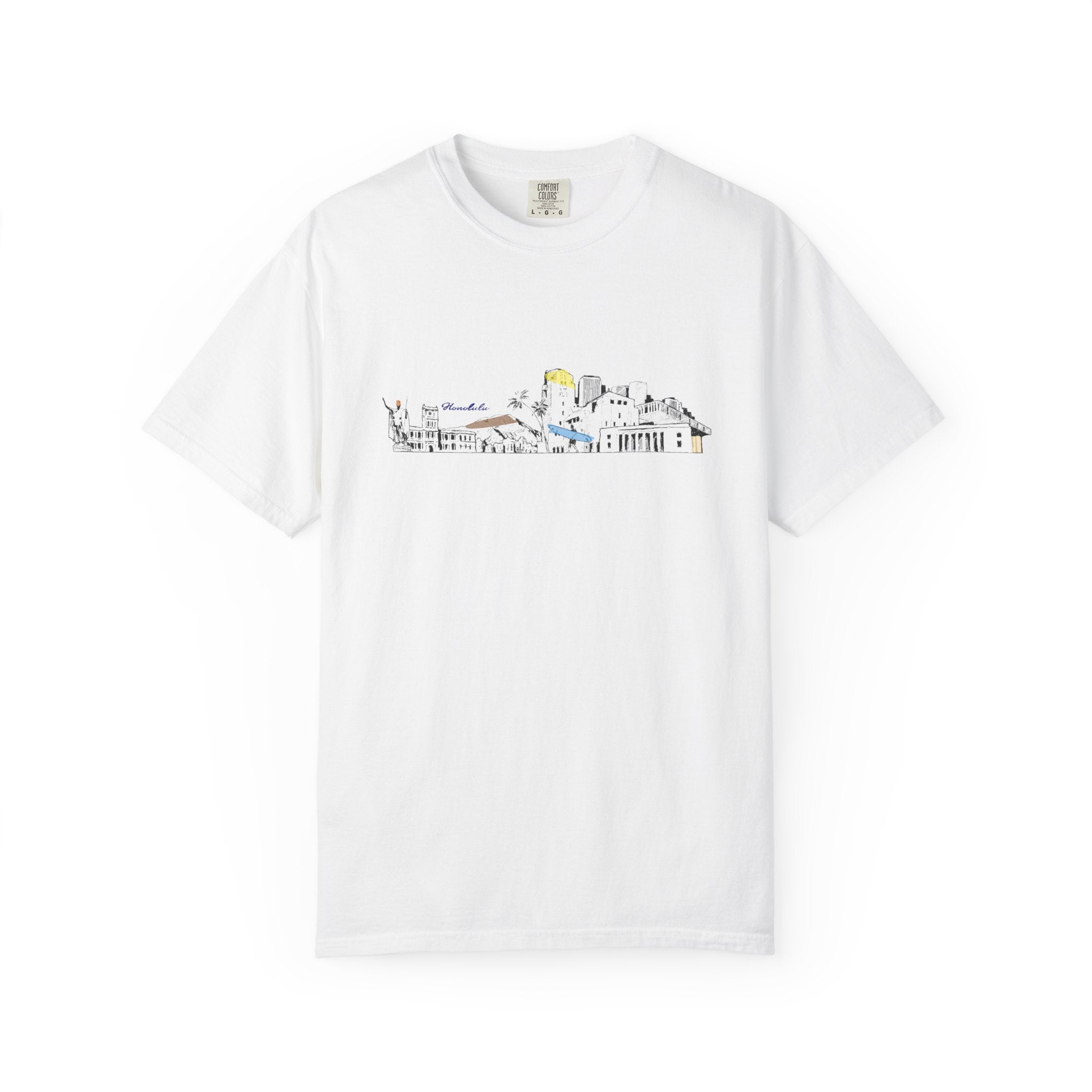 City Skyline T-Shirt — Minimal Hand-Drawn Urban Landscape Tee