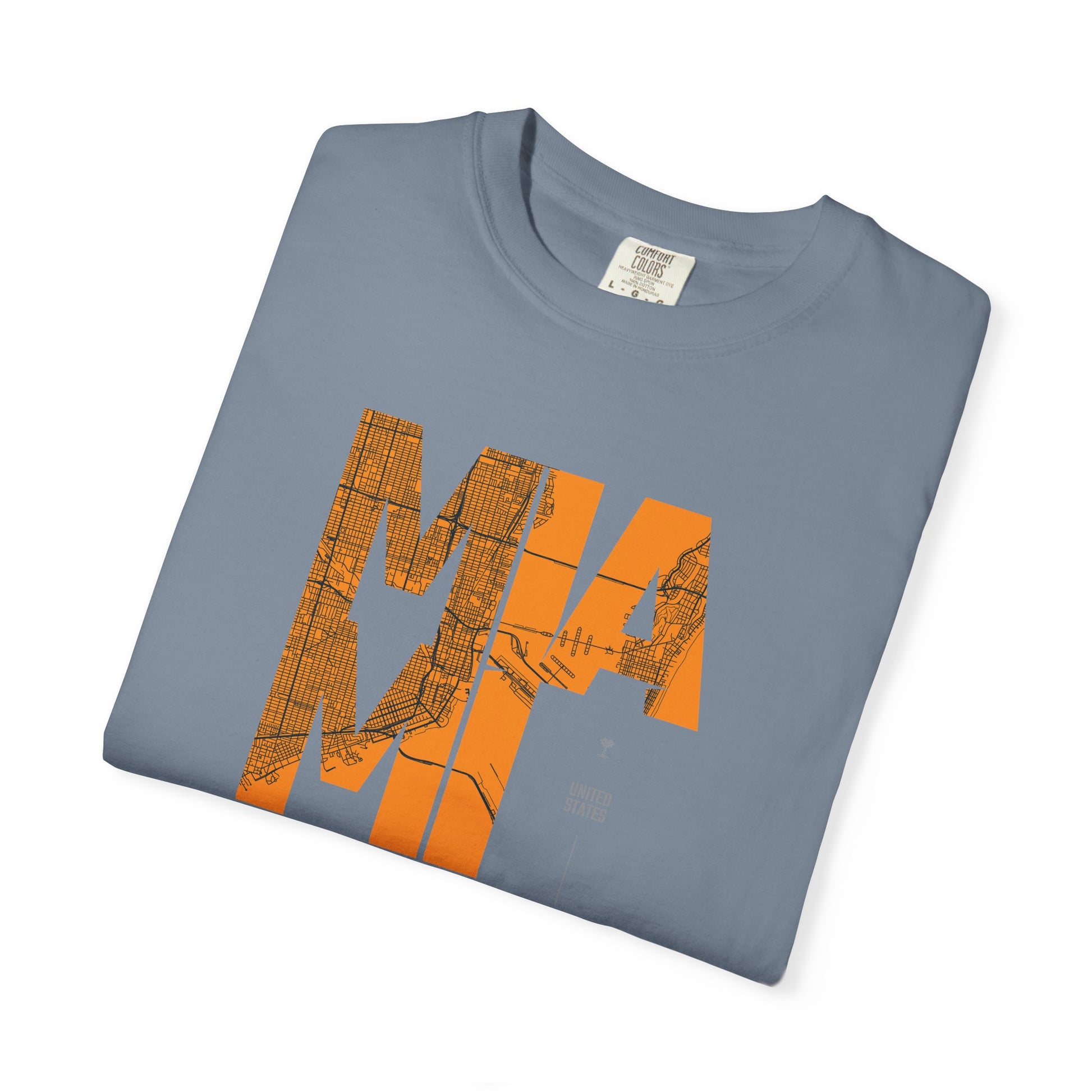 MIA MI Retro Block Graphic T-Shirt — Orange Vintage City Tee